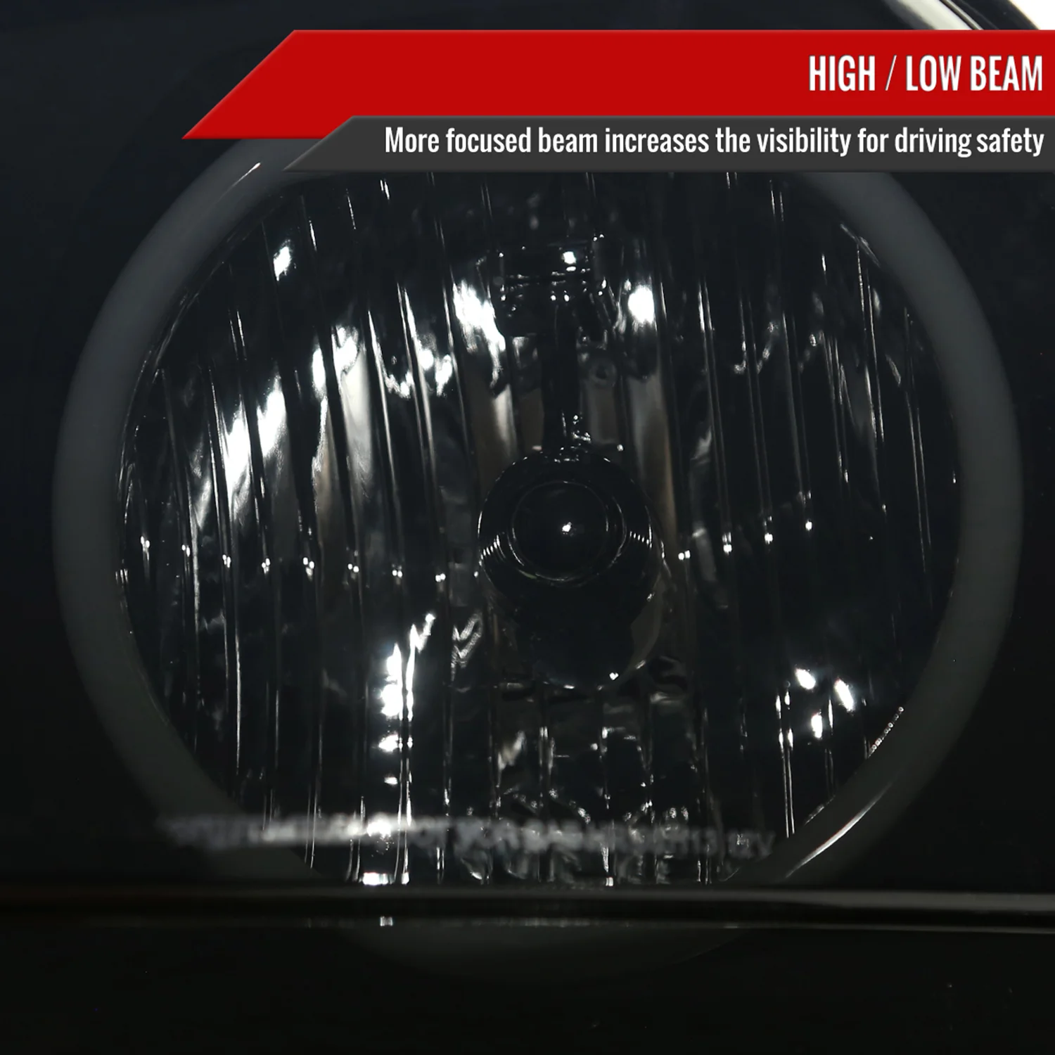 2005-2009 Ford Mustang LED Halo Factory Style Headlights Matte Black/Smoke - Image 4