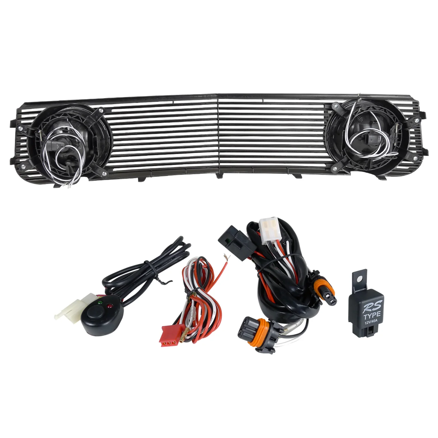 2005-2009 Ford Mustang V6 Black ABS Grille w/ Dual H10 Fog Lights - Image 9