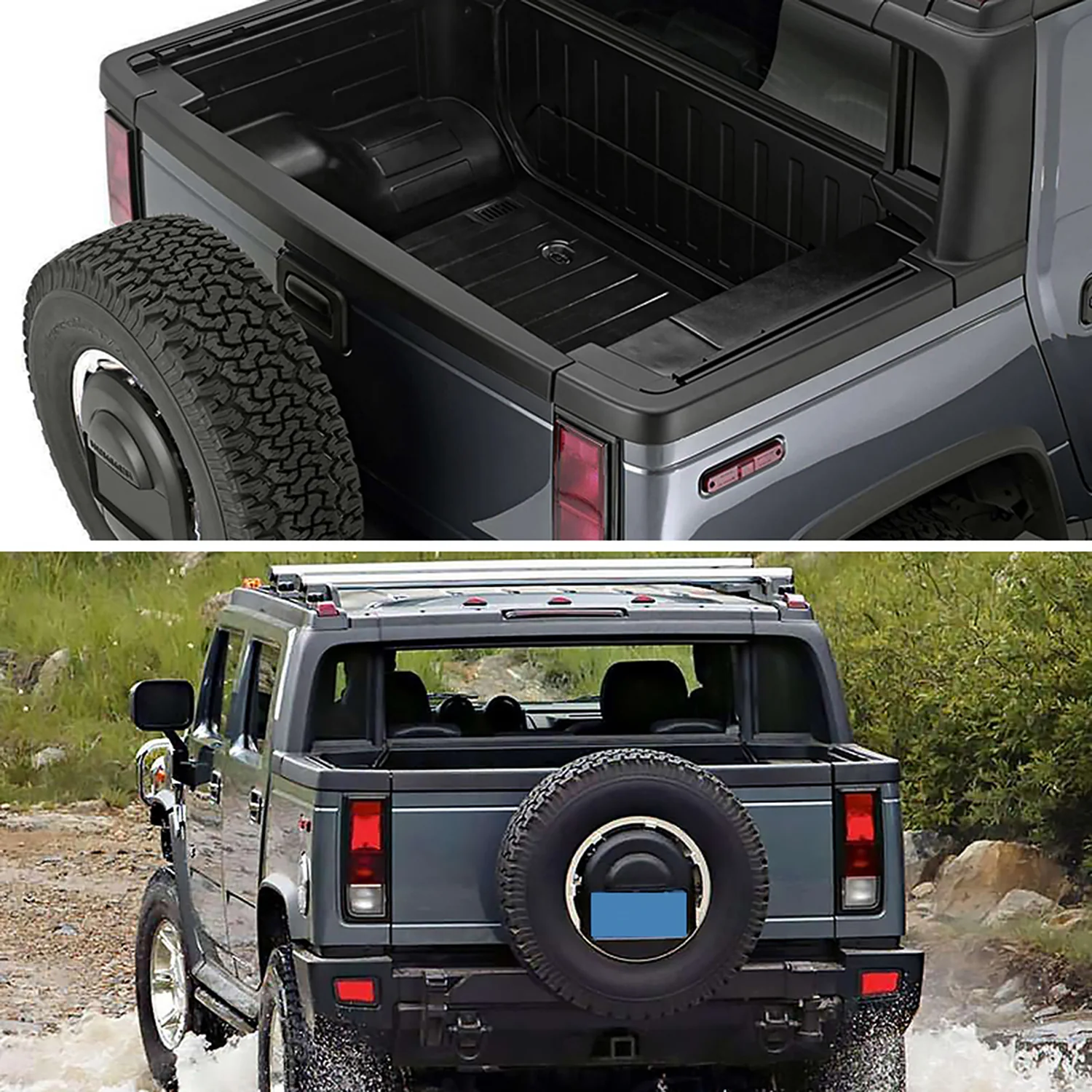2005-2009 Hummer H2 Sport Utility Truck Black ABS Tailgate Cap Protector Cover - Image 10