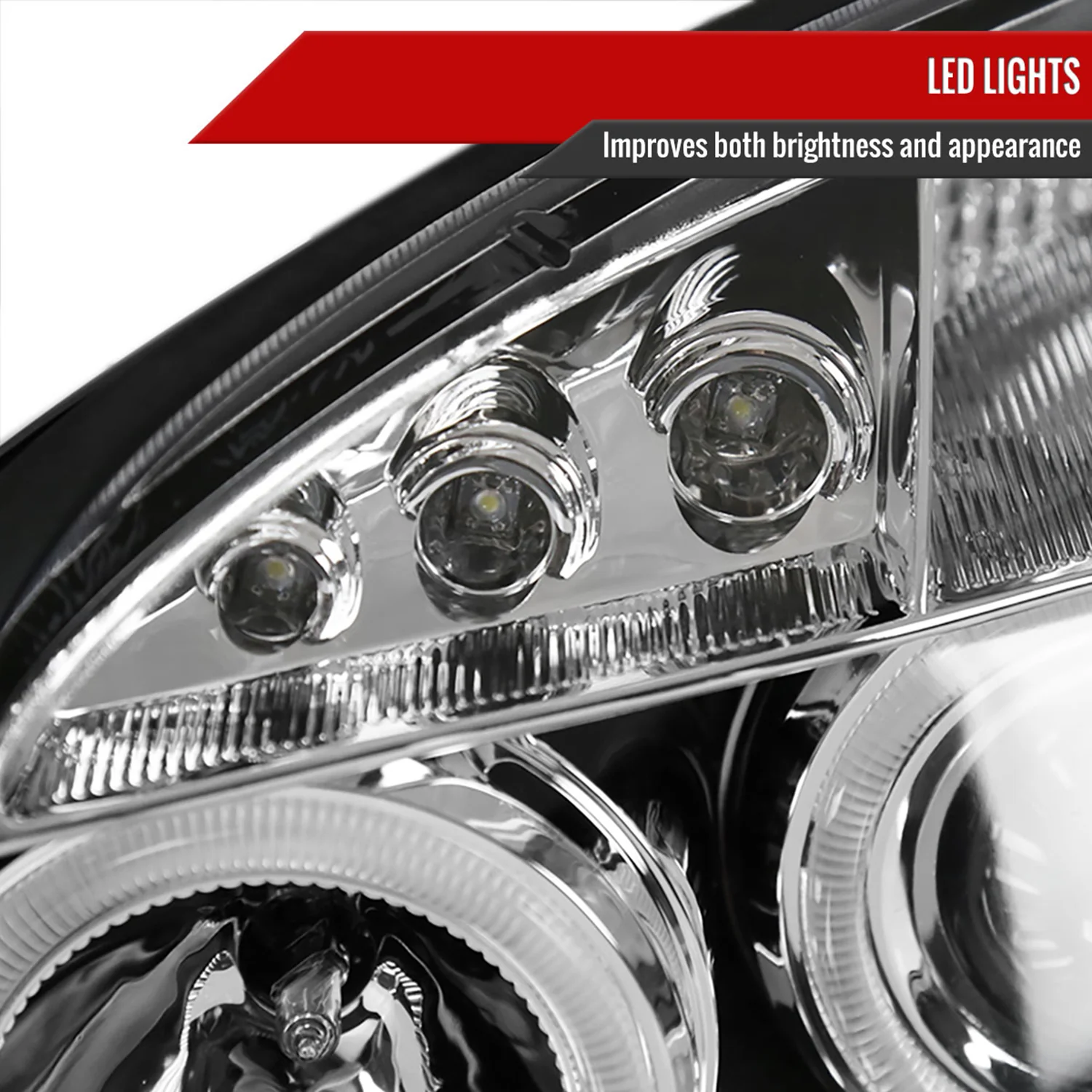 2005-2010 Chevy Cobalt Pontiac /Pursuit Dual Halo Projector Headlights Chrome - Image 5