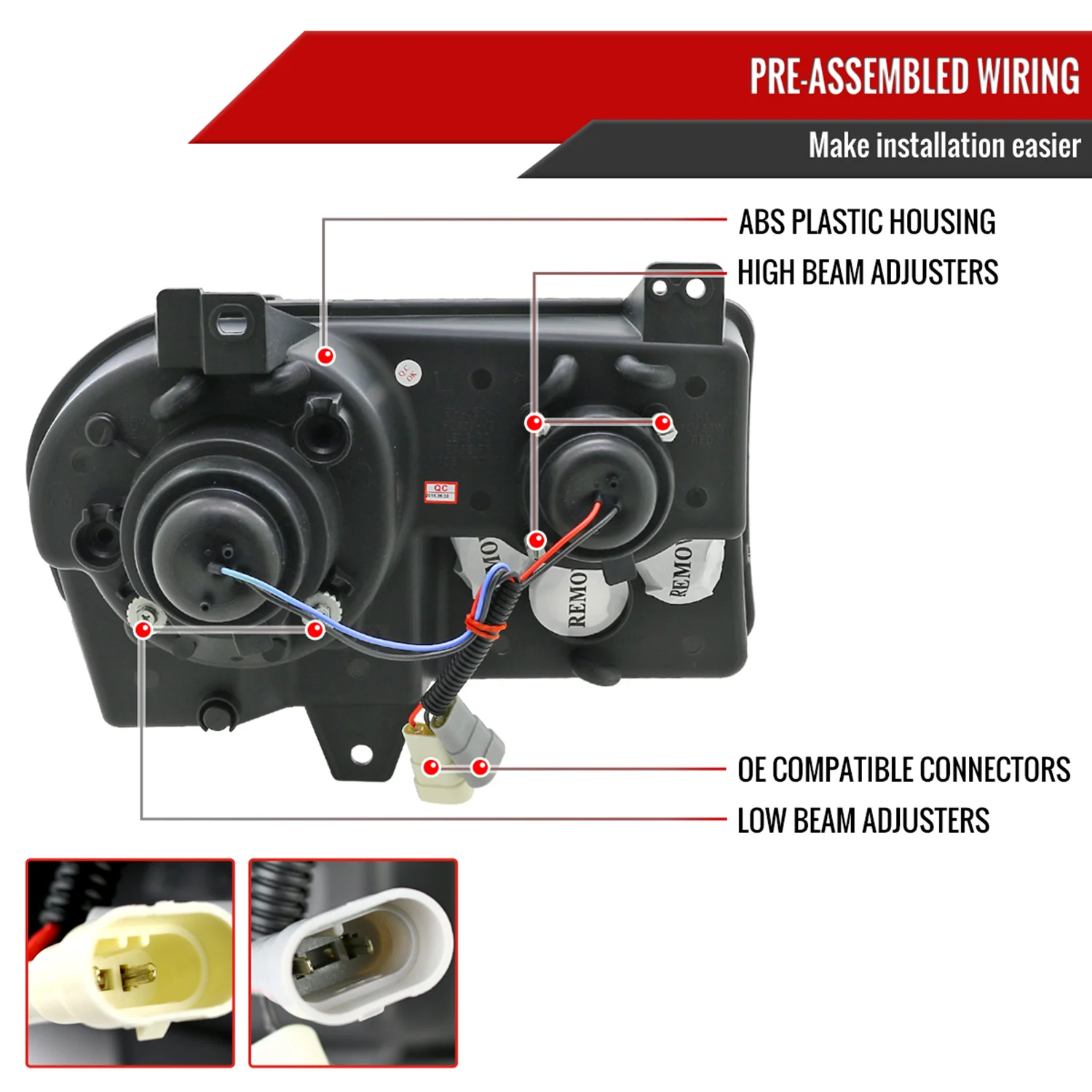 2005-2010 Chrysler 300 Base/LX/Touring Projector Headlights Glossy Black/Smoke - Image 7