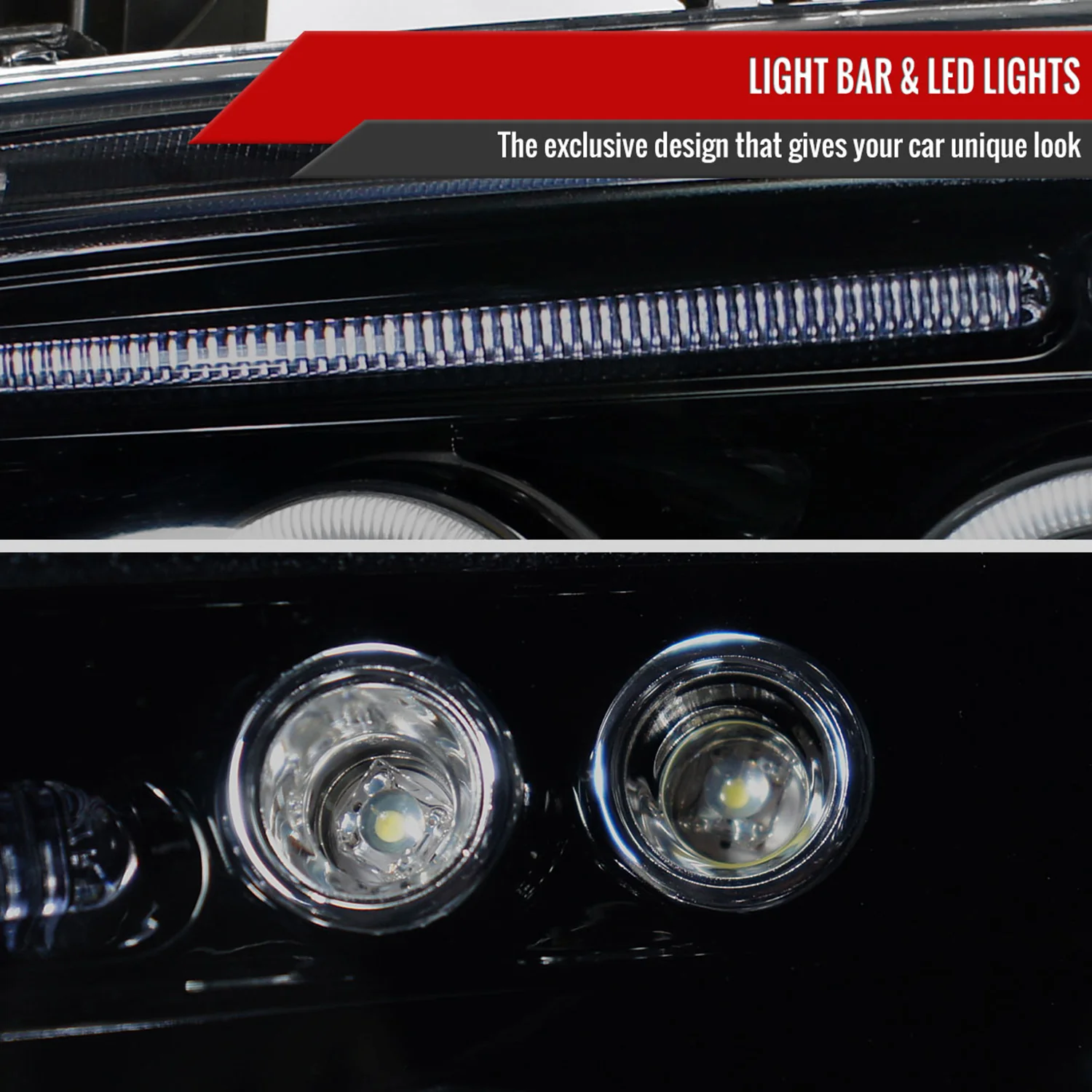 2005-2010 Dodge Charger Dual Halo Projector Headlights Glossy Black/Smoke Lens - Image 5