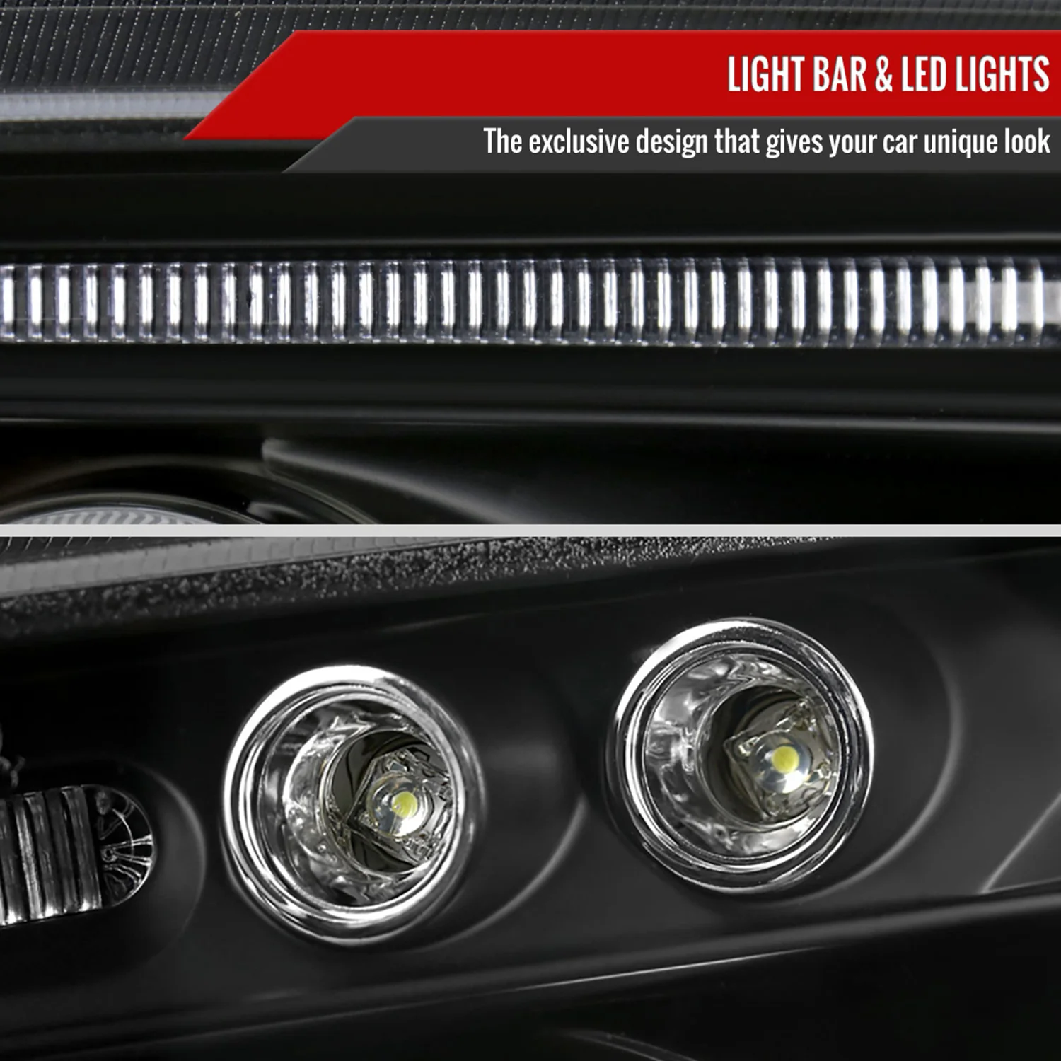 2005-2010 Dodge Charger Dual Halo Projector Headlights Matte Black/Clear Lens - Image 5