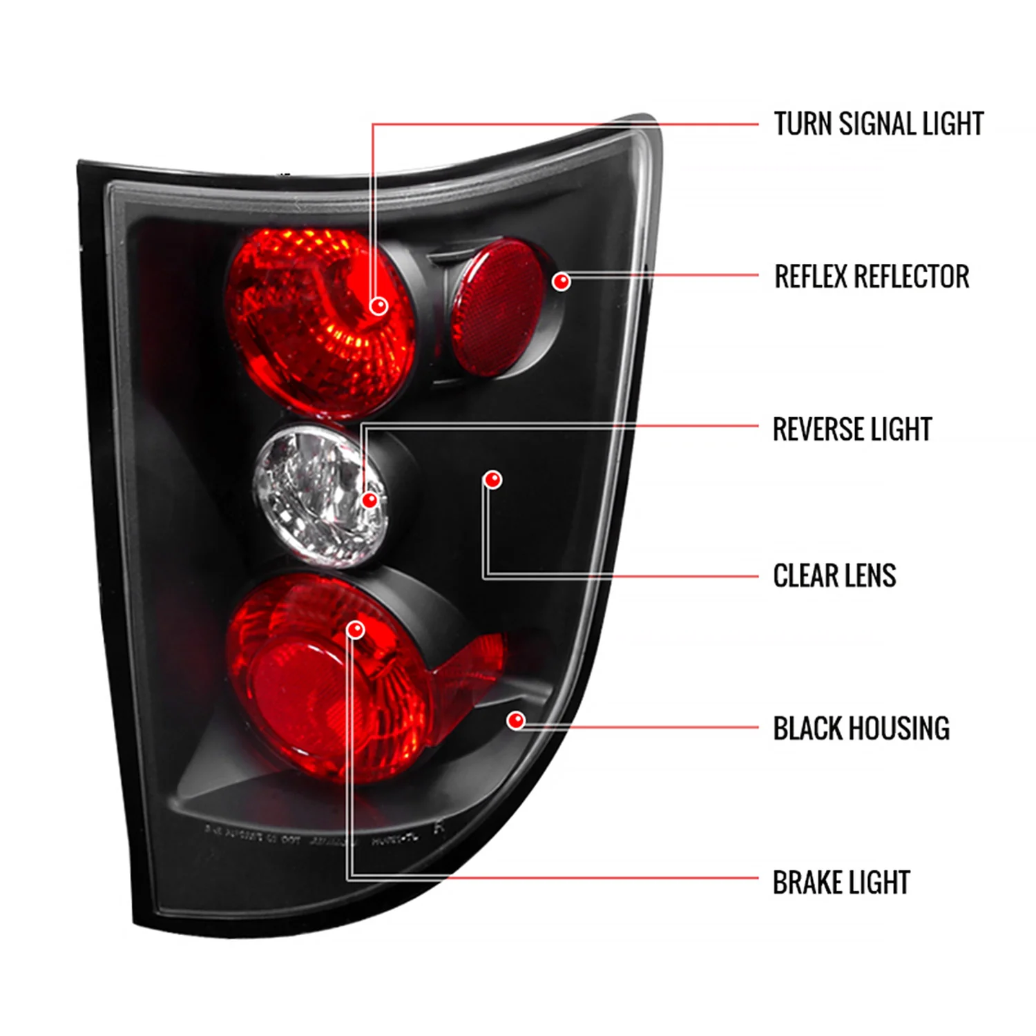 2005-2010 Honda Ridgeline Tail Lights Matte Black Housing/Clear Lens - Image 9
