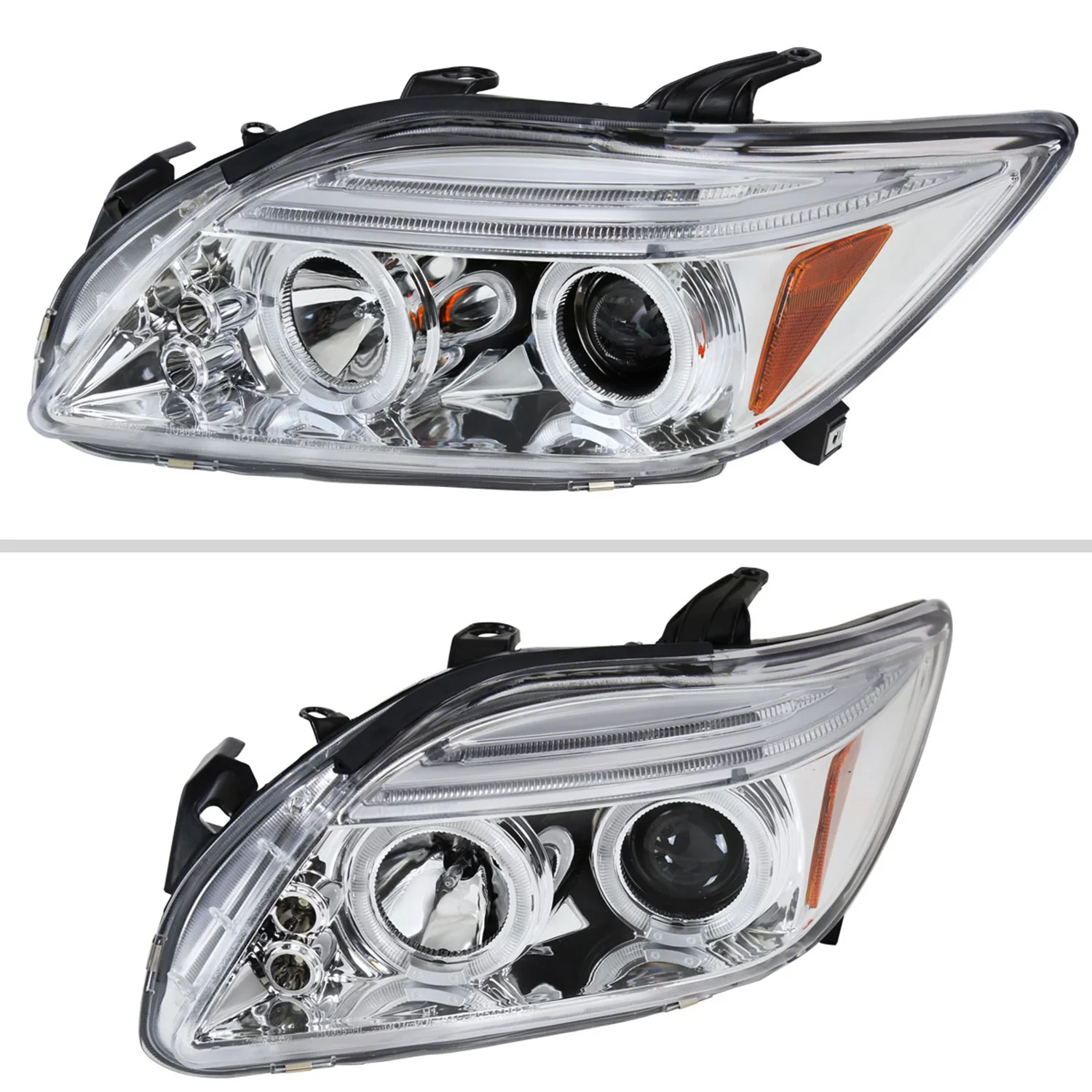 2005-2010 Scion tC Dual Halo Projector Headlights Chrome Housing/Clear Lens - Image 2
