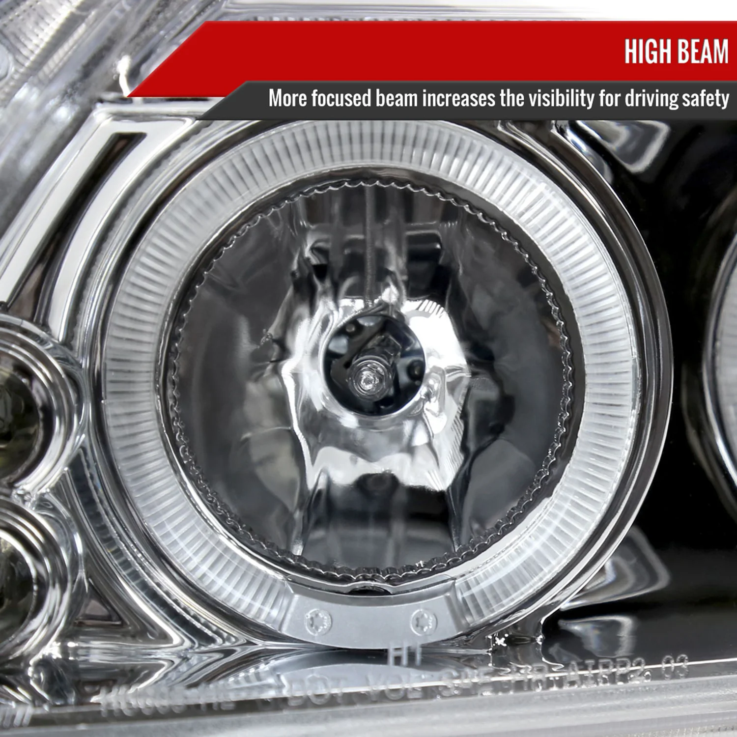 2005-2010 Scion tC Dual Halo Projector Headlights Chrome Housing/Clear Lens - Image 4