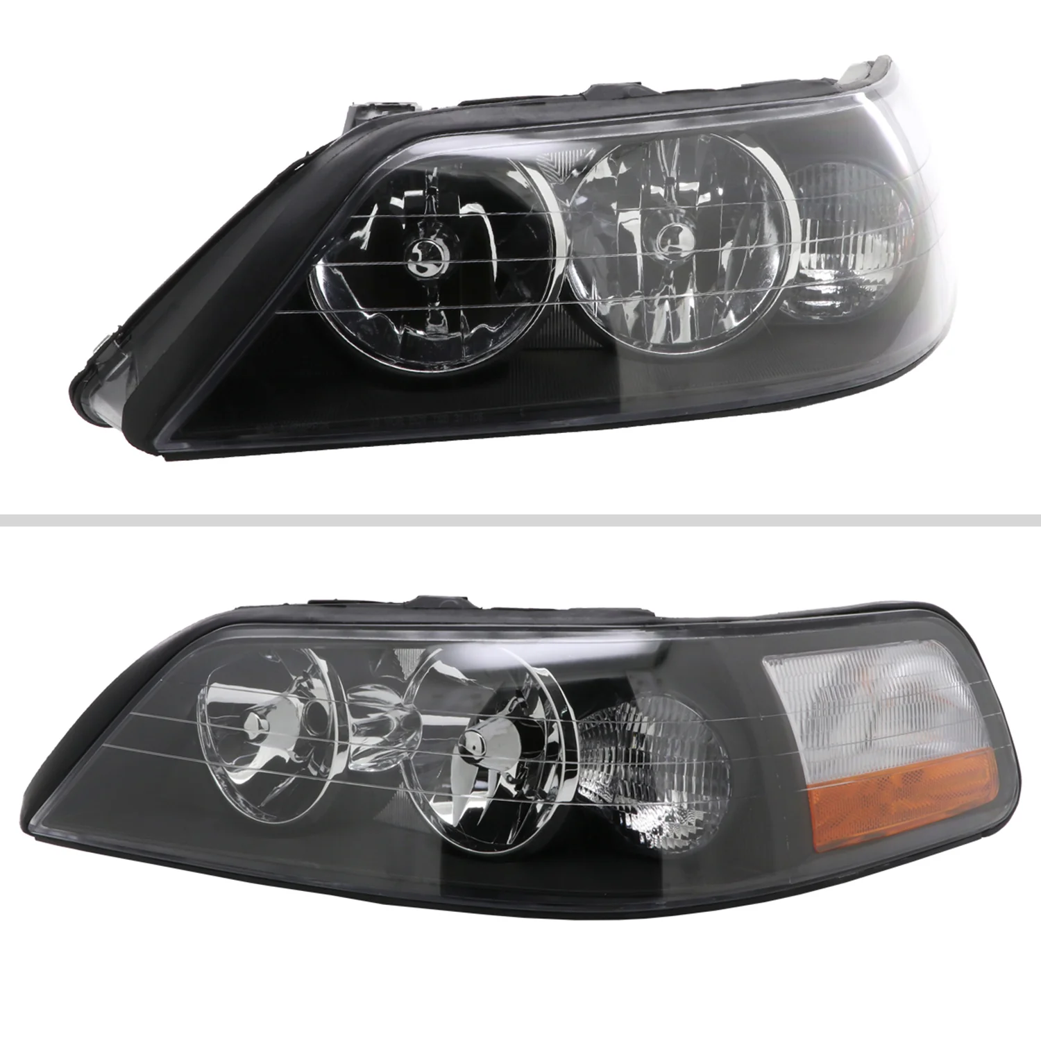 2005-2011 Lincoln Town Car Factory Style Headlights Matte Black/Clear Lens - Image 2