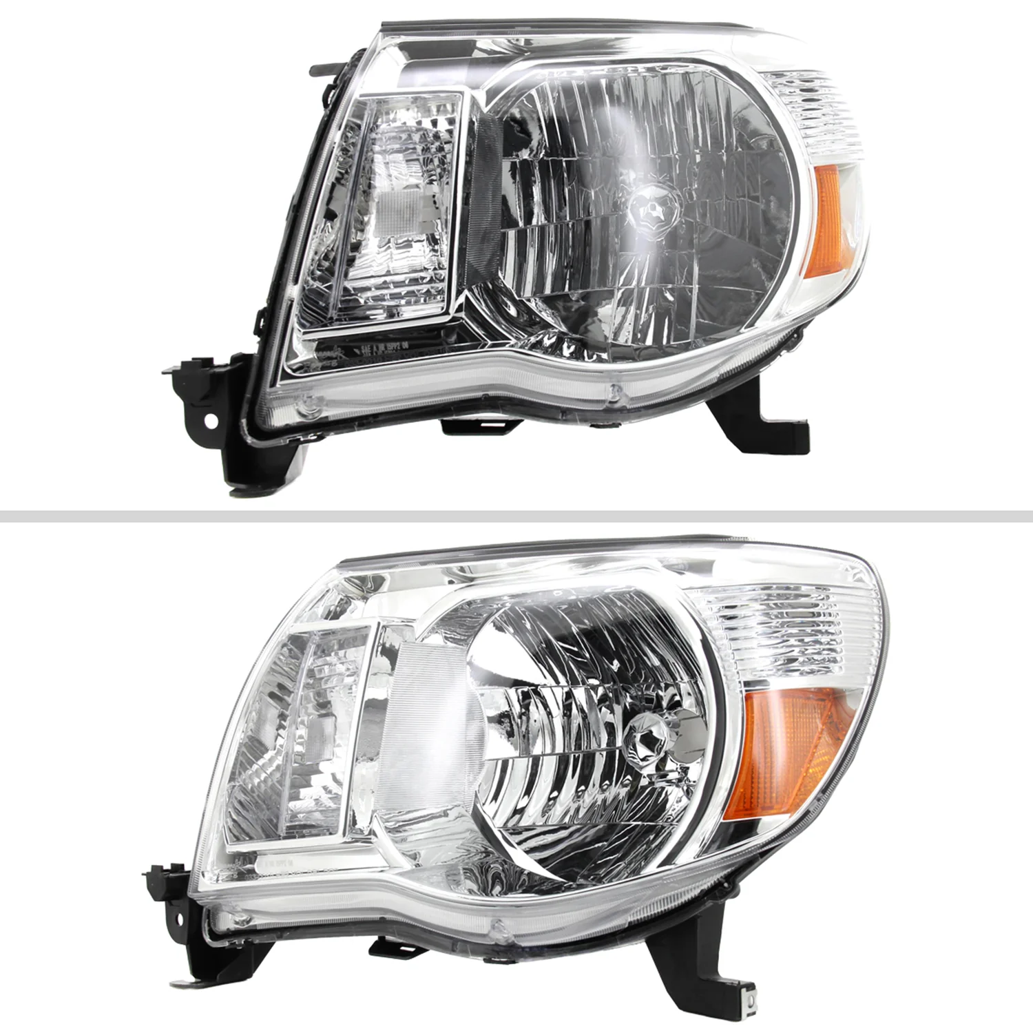 2005-2011 Toyota Tacoma Factory Style Headlights Chrome Housing/Clear Lens - Image 2