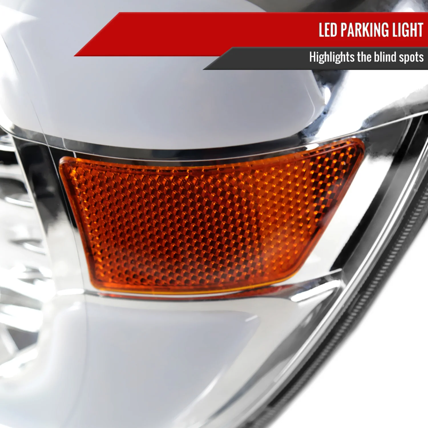 2005-2011 Toyota Tacoma LED Bar Projector Headlights Chrome/Clear Lens - Image 6