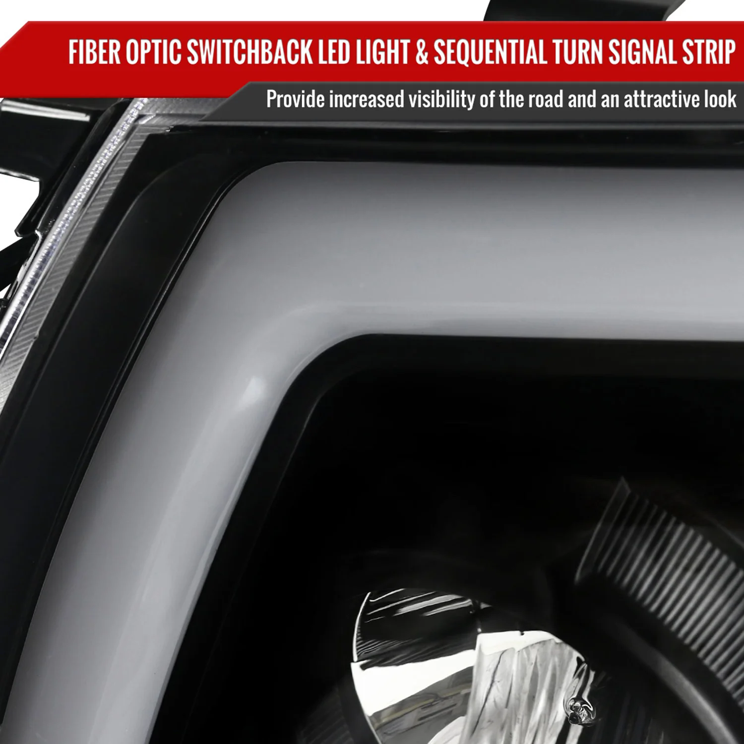 2005-2011 Toyota Tacoma LED Bar Projector Headlights Turn Signal Lights Black - Image 5