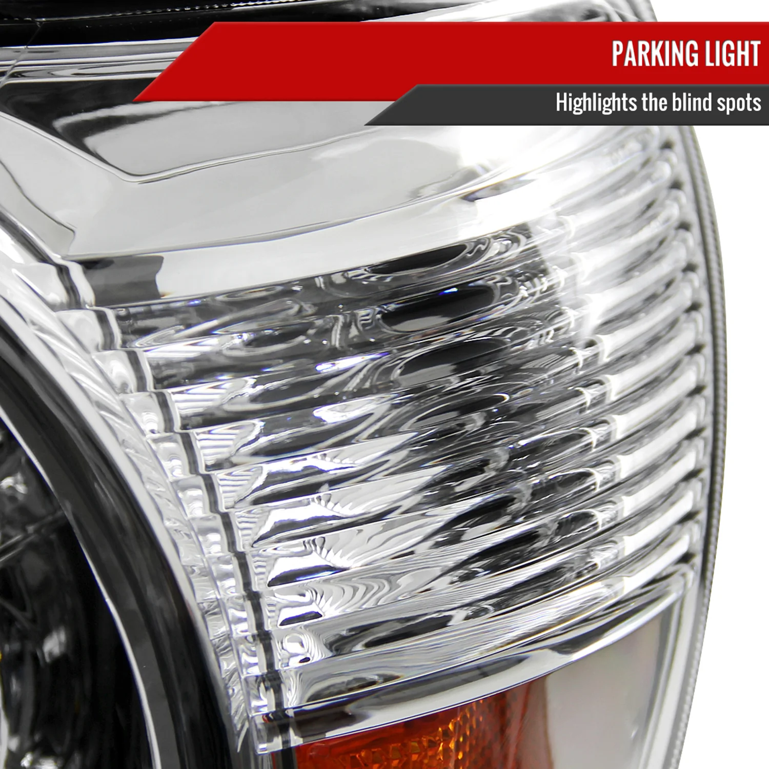 2005-2011 Toyota Tacoma Retro Style Projector Headlights Chrome/Clear Lens - Image 5