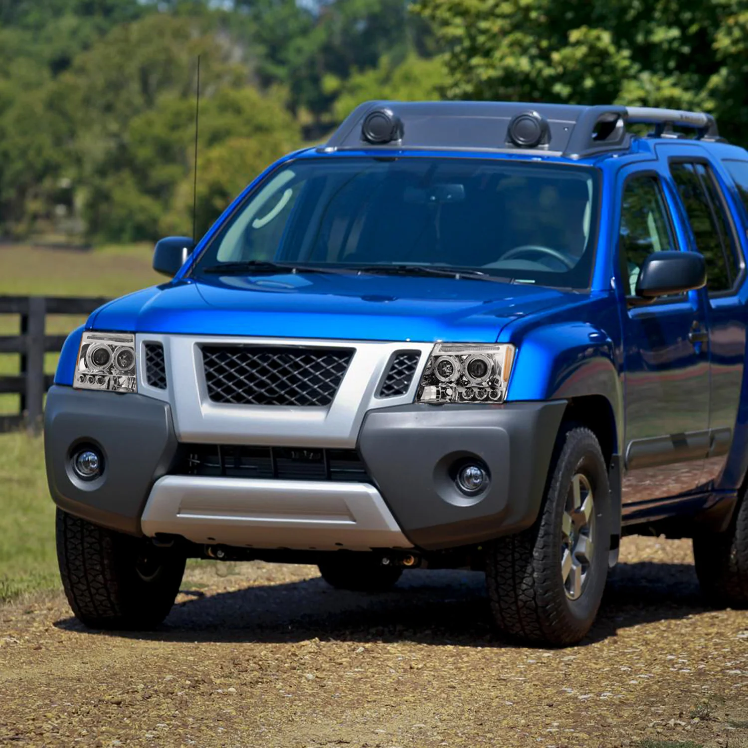 2005-2015 Nissan Xterra Dual Halo Projector Headlights Chrome/Clear Lens - Image 9
