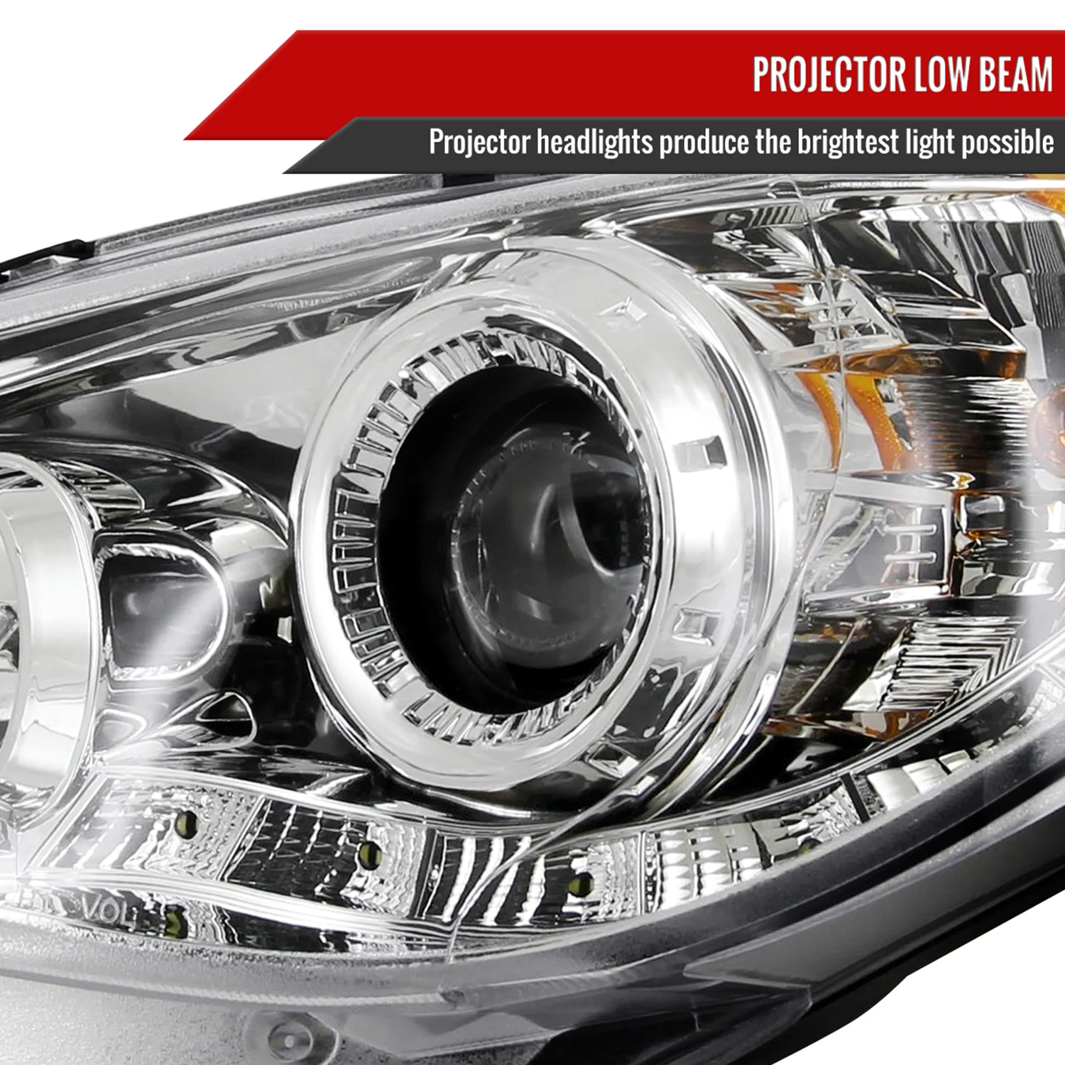 2006-2007 Subaru Impreza WRX/STI Projector Headlights LED Light Strip Chrome - Image 3