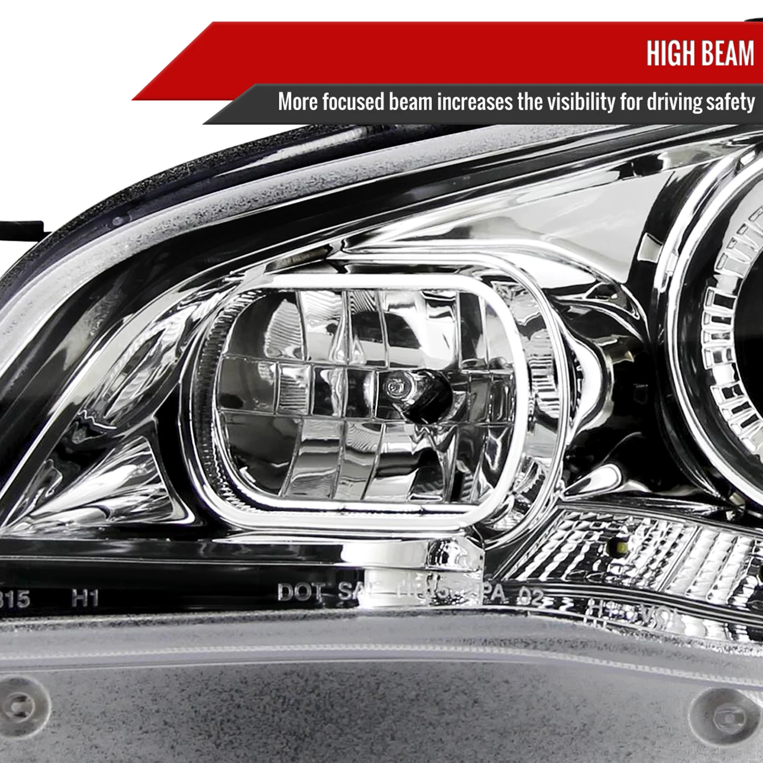 2006-2007 Subaru Impreza WRX/STI Projector Headlights LED Light Strip Chrome - Image 4