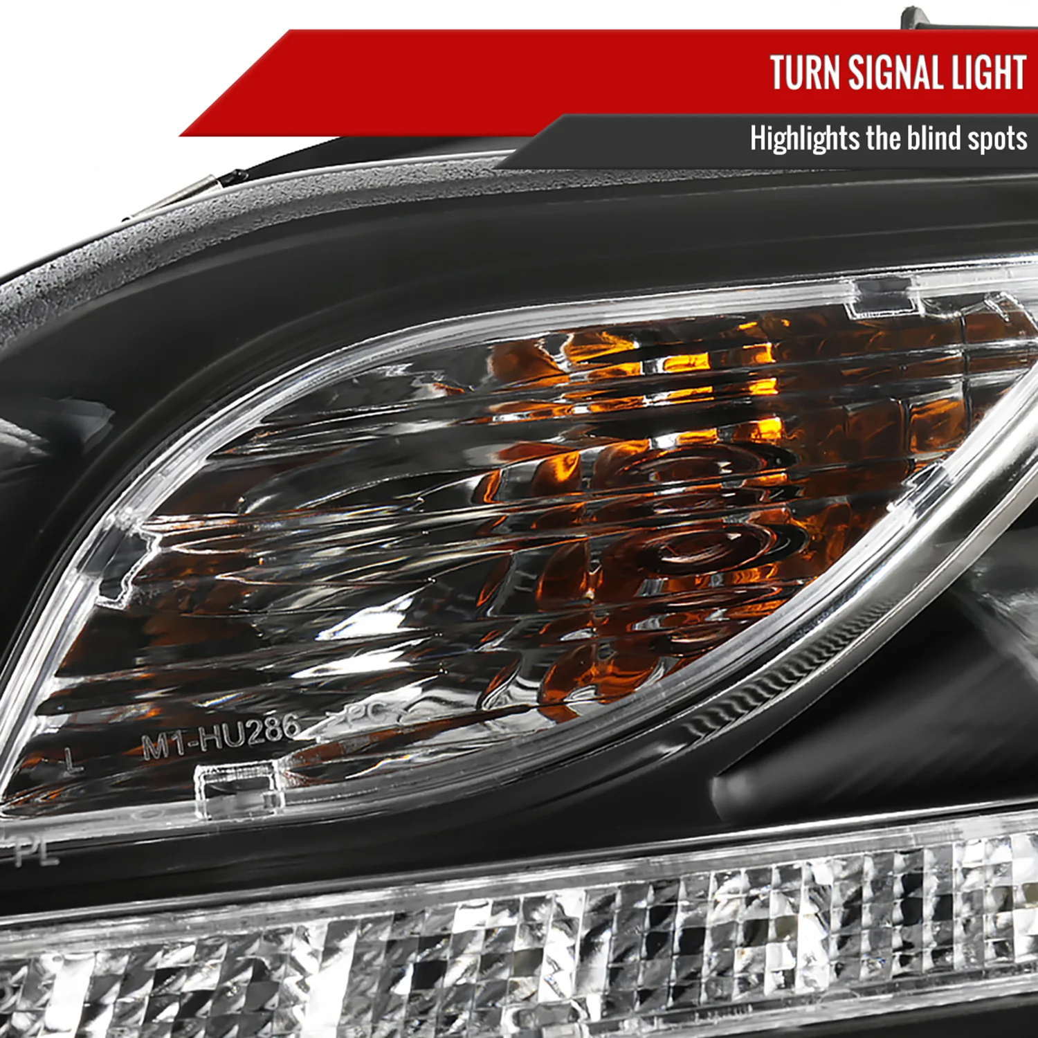 2006-2008 Audi A4 Projector Headlights R8 SMD LED Light Strip Matt Black/Clear - Image 4