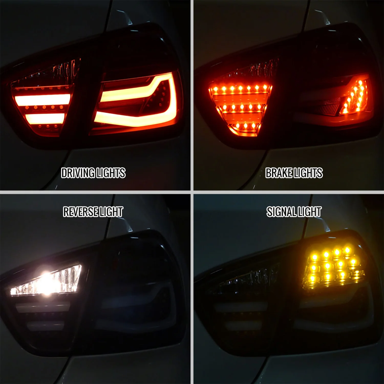 2006-2008 BMW E90 3 Series Sedan LED Tail Lights Chrome Housing/Smoke Lens - Image 2