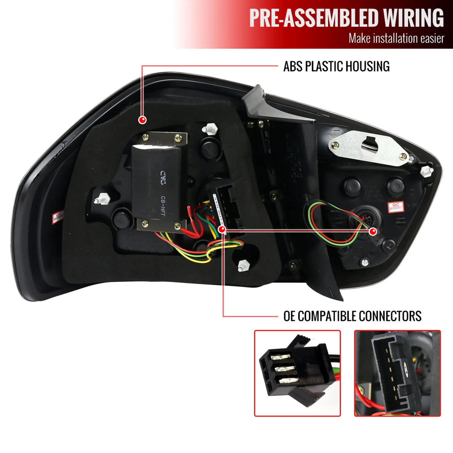 2006-2008 BMW E90 3 Series Sedan LED Tail Lights Chrome/Red Clear Lens - Image 8