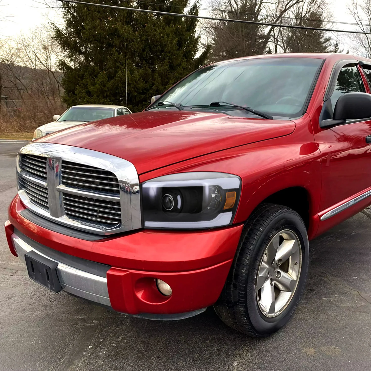 2006-2008 Dodge RAM 1500/ 06-2009 Dodge RAM 2500/3500 LED Tube Headlights Black - Image 9