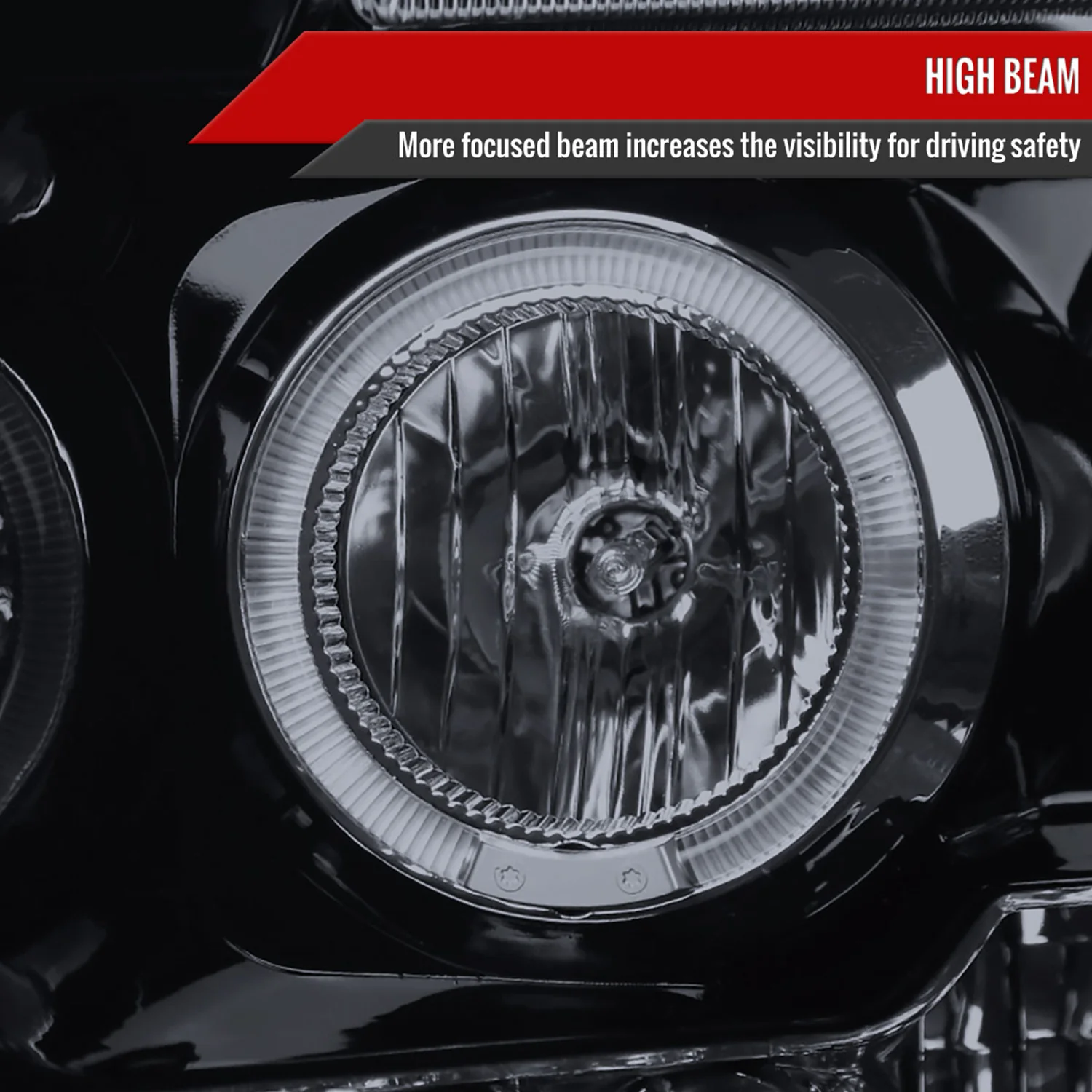 2006-2008 Dodge RAM 1500/ 06-2009 RAM 2500 3500 Dual Halo Headlights Smoke - Image 4