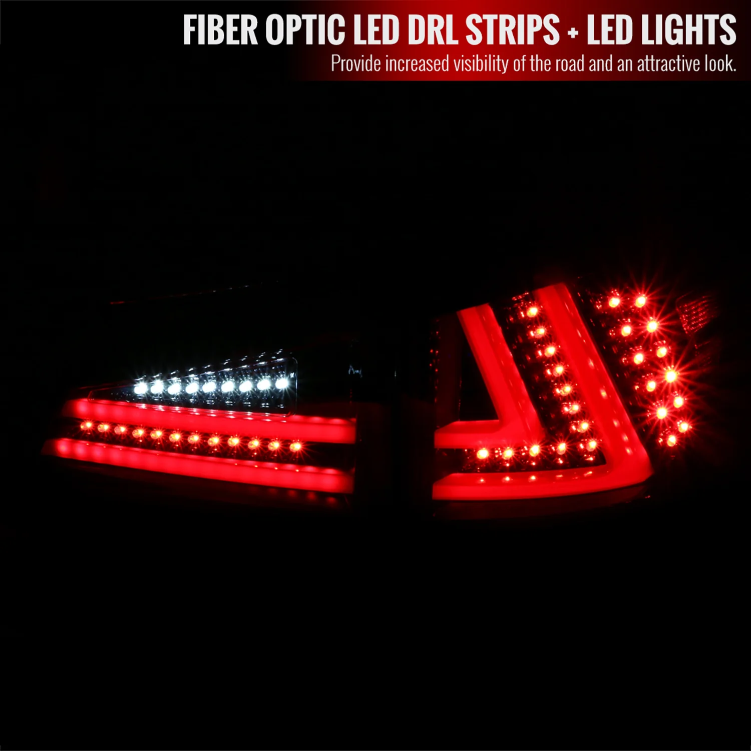 2006-2008 Lexus IS250/IS350 LED Tail Lights & Trunk Lights Jet Black/Clear - Image 2