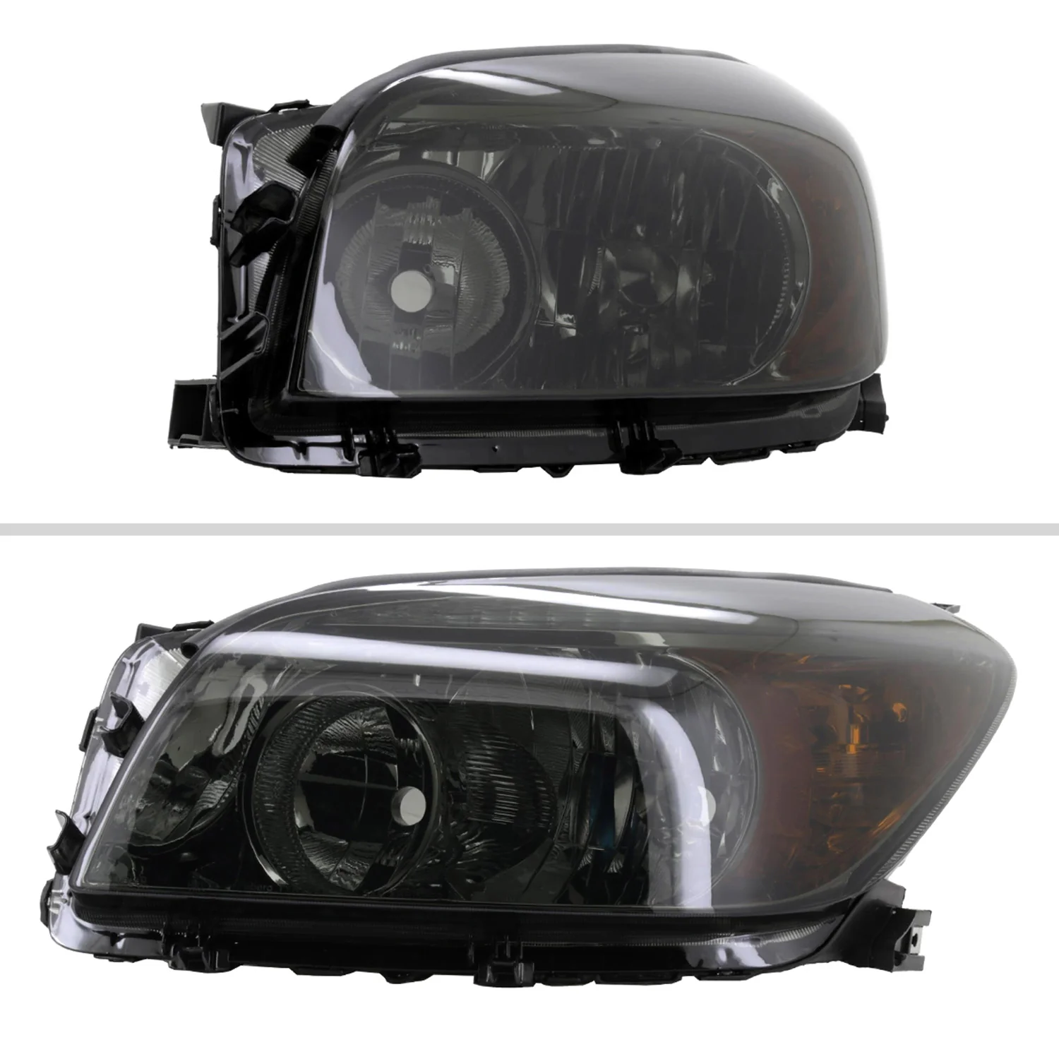2006-2008 Toyota RAV4 Factory Style Headlights Chrome Housing/Smoke Lens - Image 2