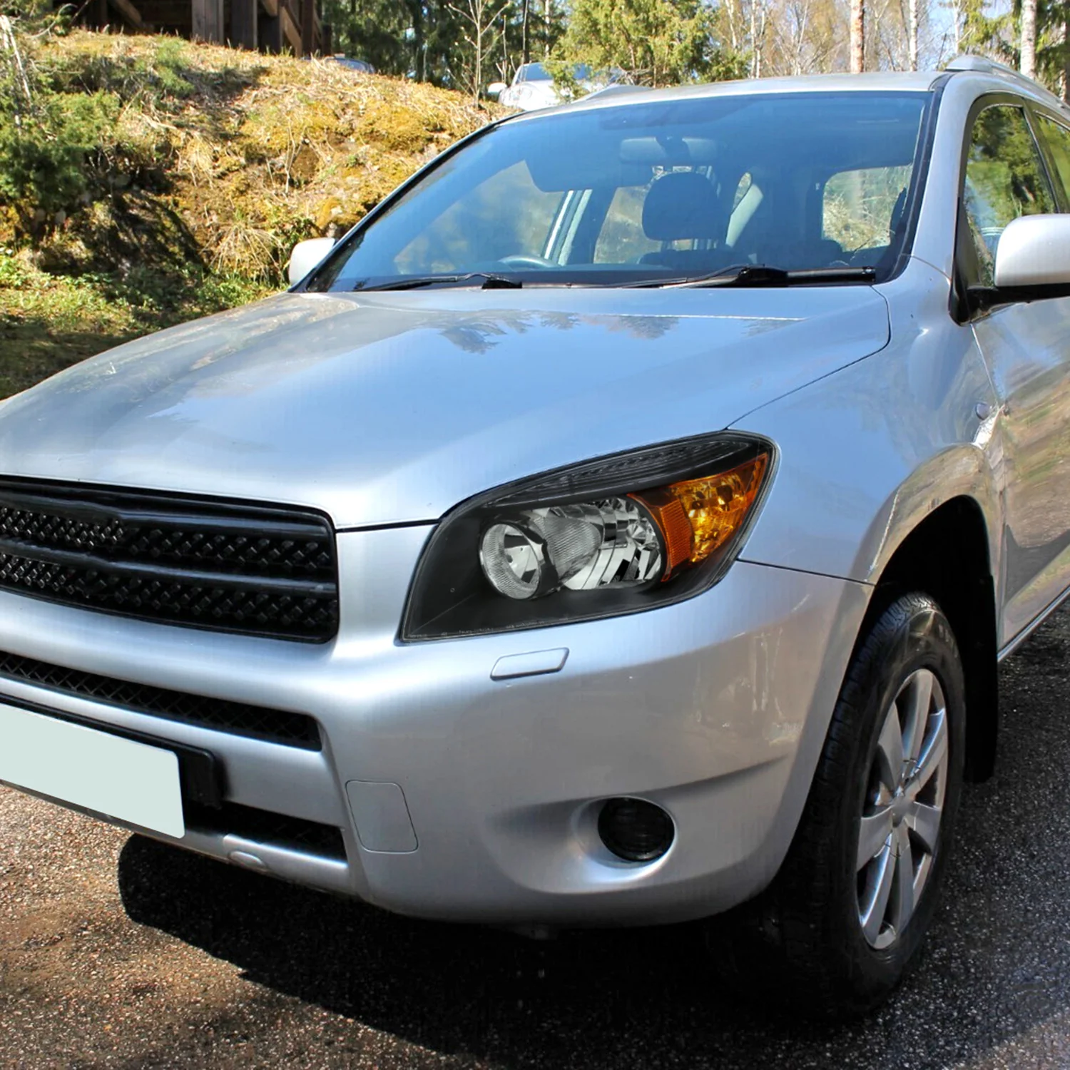 2006-2008 Toyota RAV4 Factory Style Headlights Matte Black/Clear Lens - Image 9