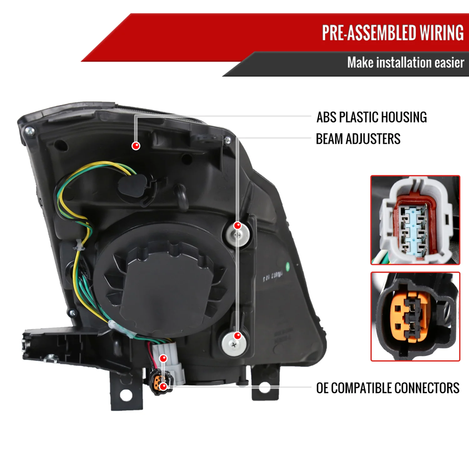 2006-2009 Nissan 350Z SMD LED Light Strip Projector Headlights Chrome/Smoke - Image 7