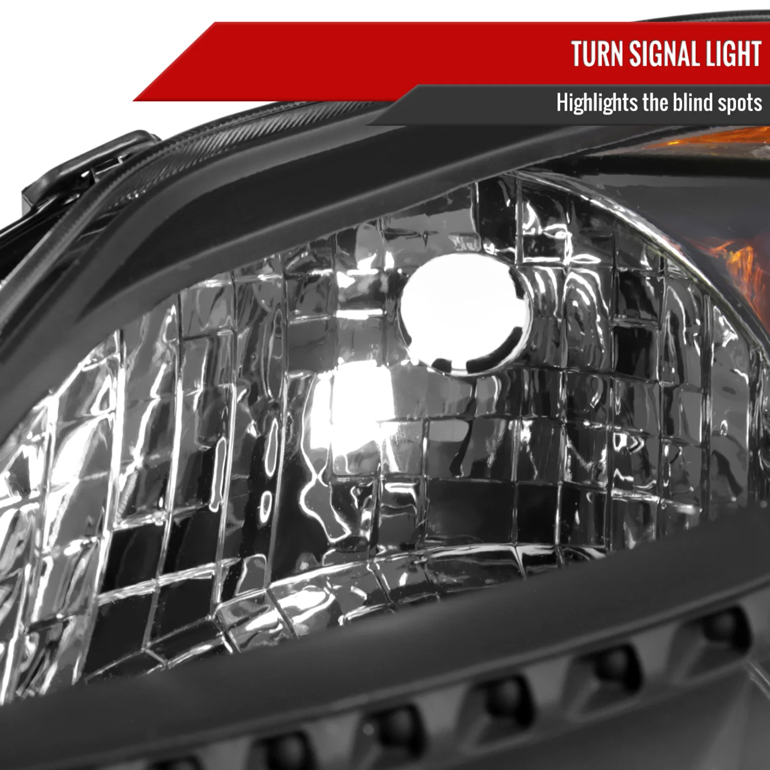 2006-2009 Toyota Prius Factory Headlights w/Amber Reflector Matt Black/Clear - Image 4