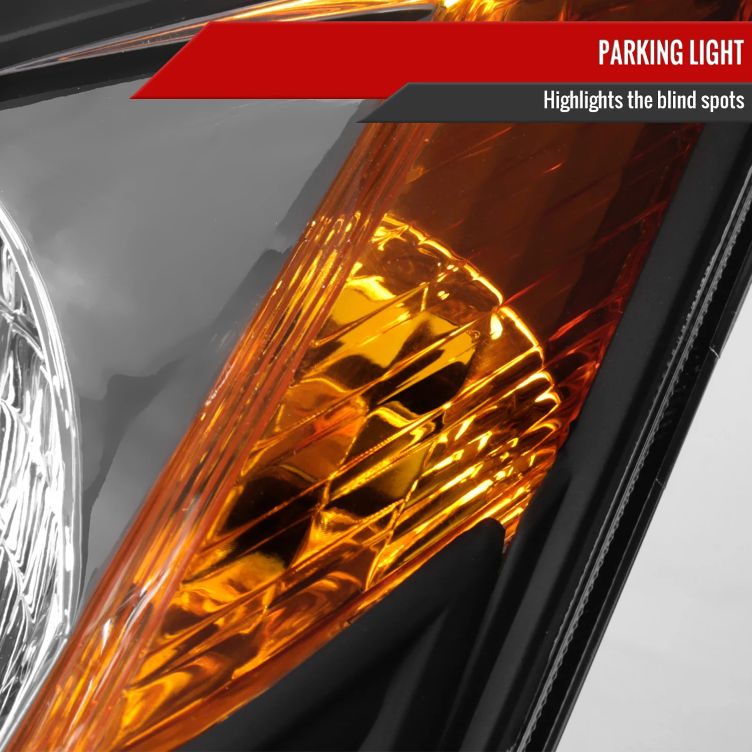 2006-2009 Toyota Prius Factory Headlights w/Amber Reflector Matt Black/Clear - Image 5