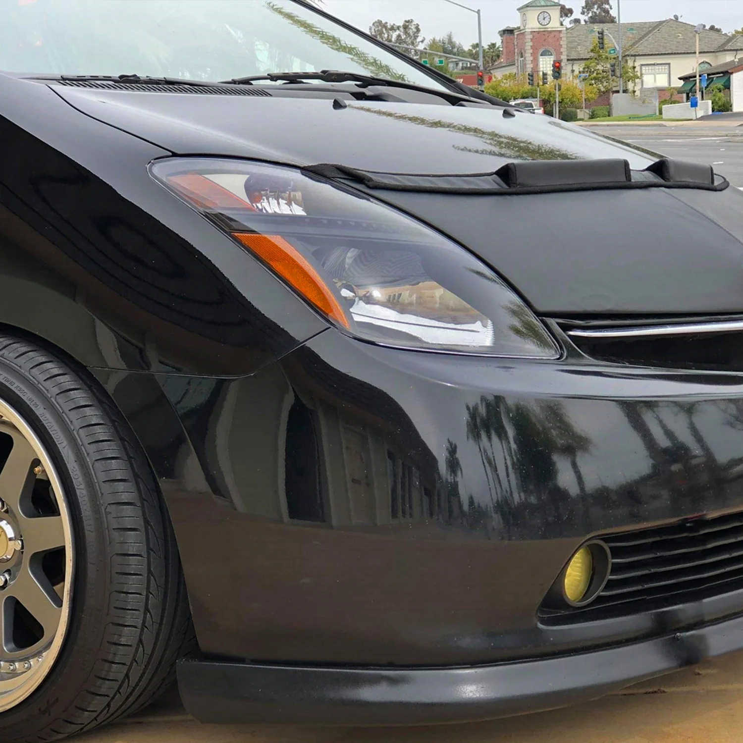 2006-2009 Toyota Prius Factory Headlights w/Amber Reflector Matt Black/Clear - Image 9