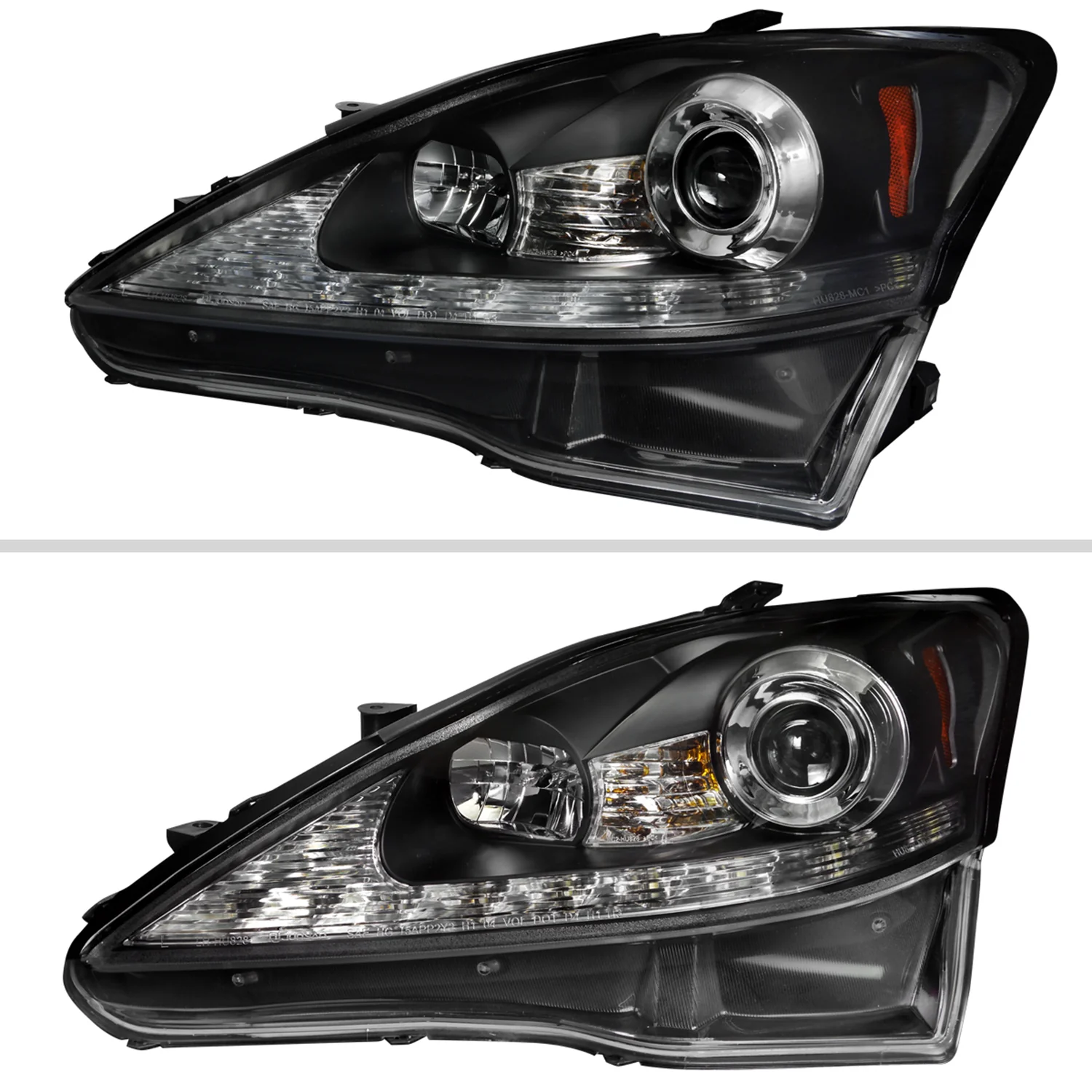 2006-2010 Lexus IS250/IS350 LED Light Headlights LED Signal Lights Black - Image 2