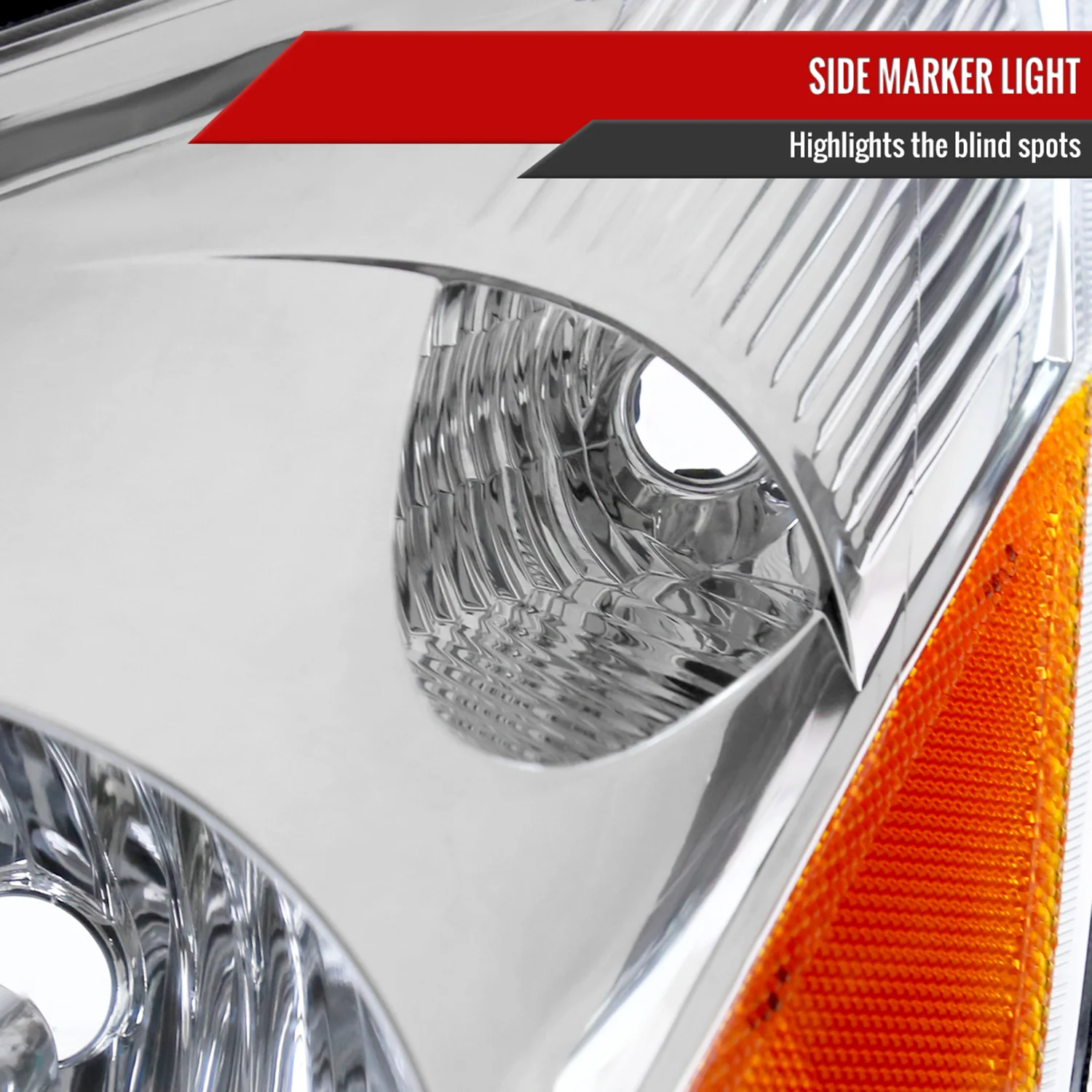 2006-2010 Toyota Sienna Factory Headlights w/Amber Reflector Chrome/Clear - Image 6