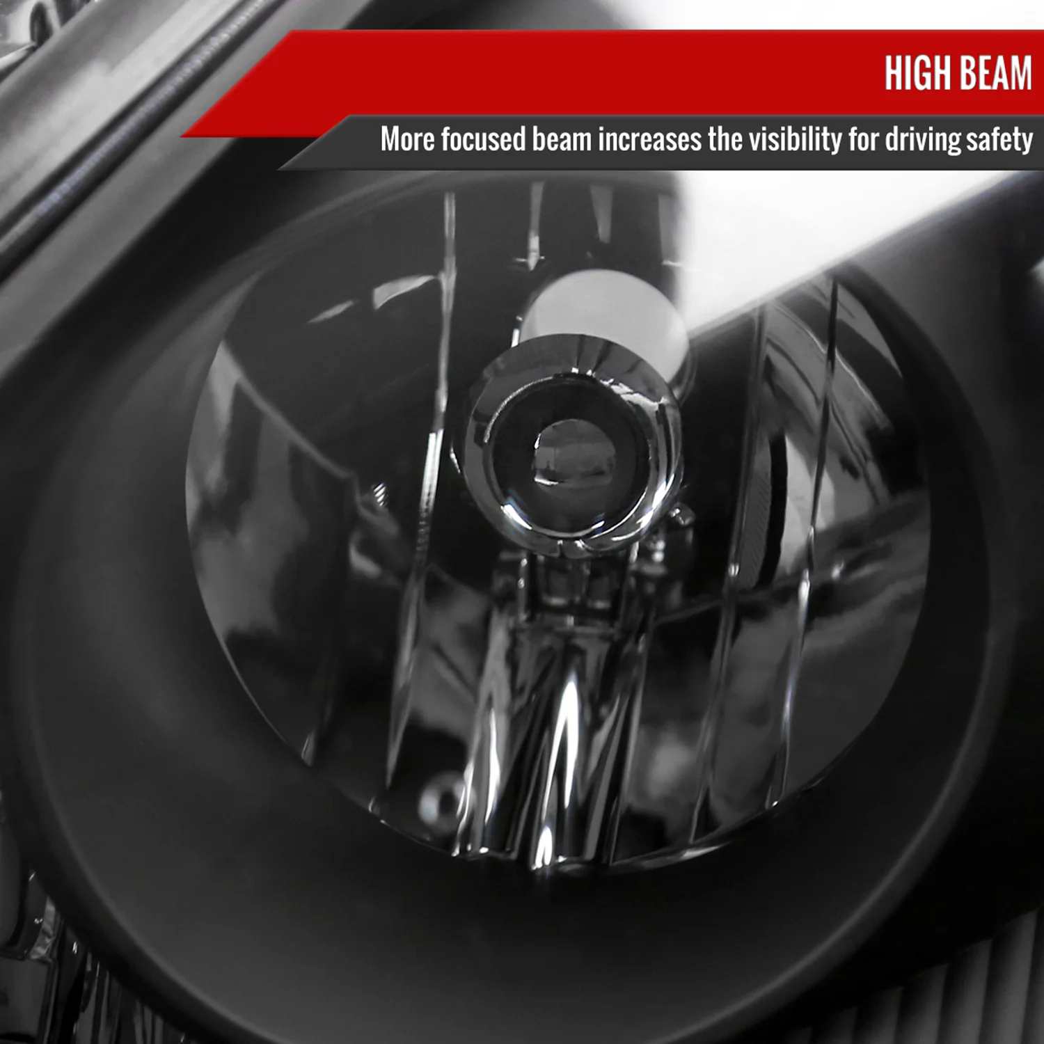 2006-2010 Toyota Sienna Factory Headlights w/Amber Reflector Matt Black/Clear - Image 4