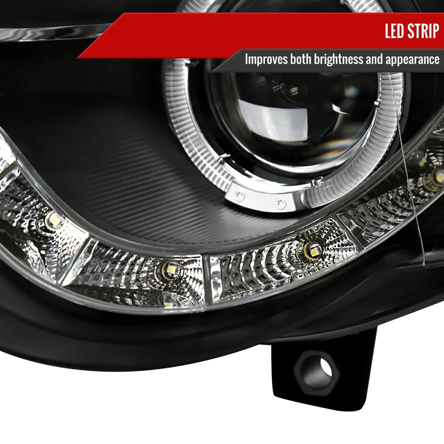 2006-2010 VW Passat Halo Projector Headlights R8 LED Light Strip Matt Black - Image 5