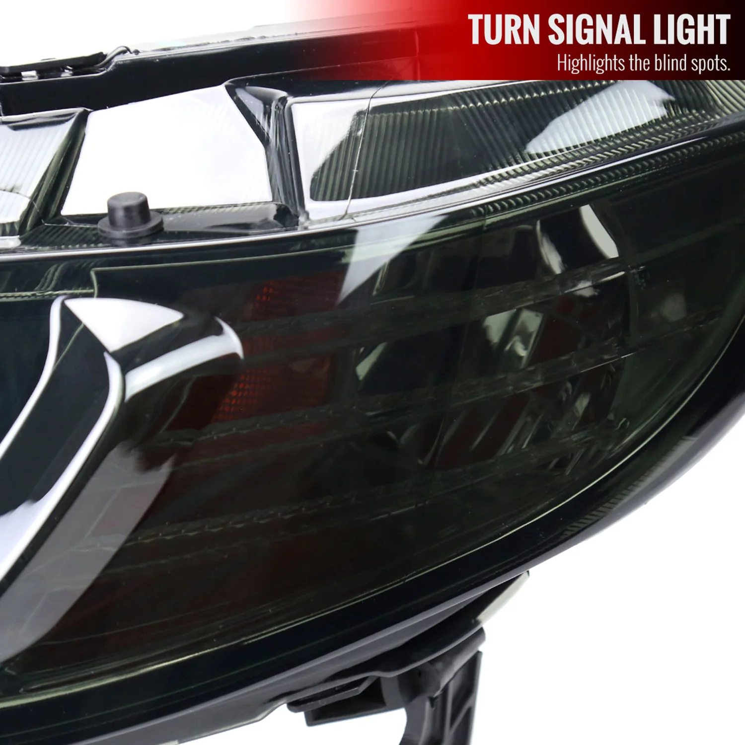2006-2011 Honda Civic 4DR Sedan Factory Headlights w/LED Strip Chrome/Smoke - Image 6