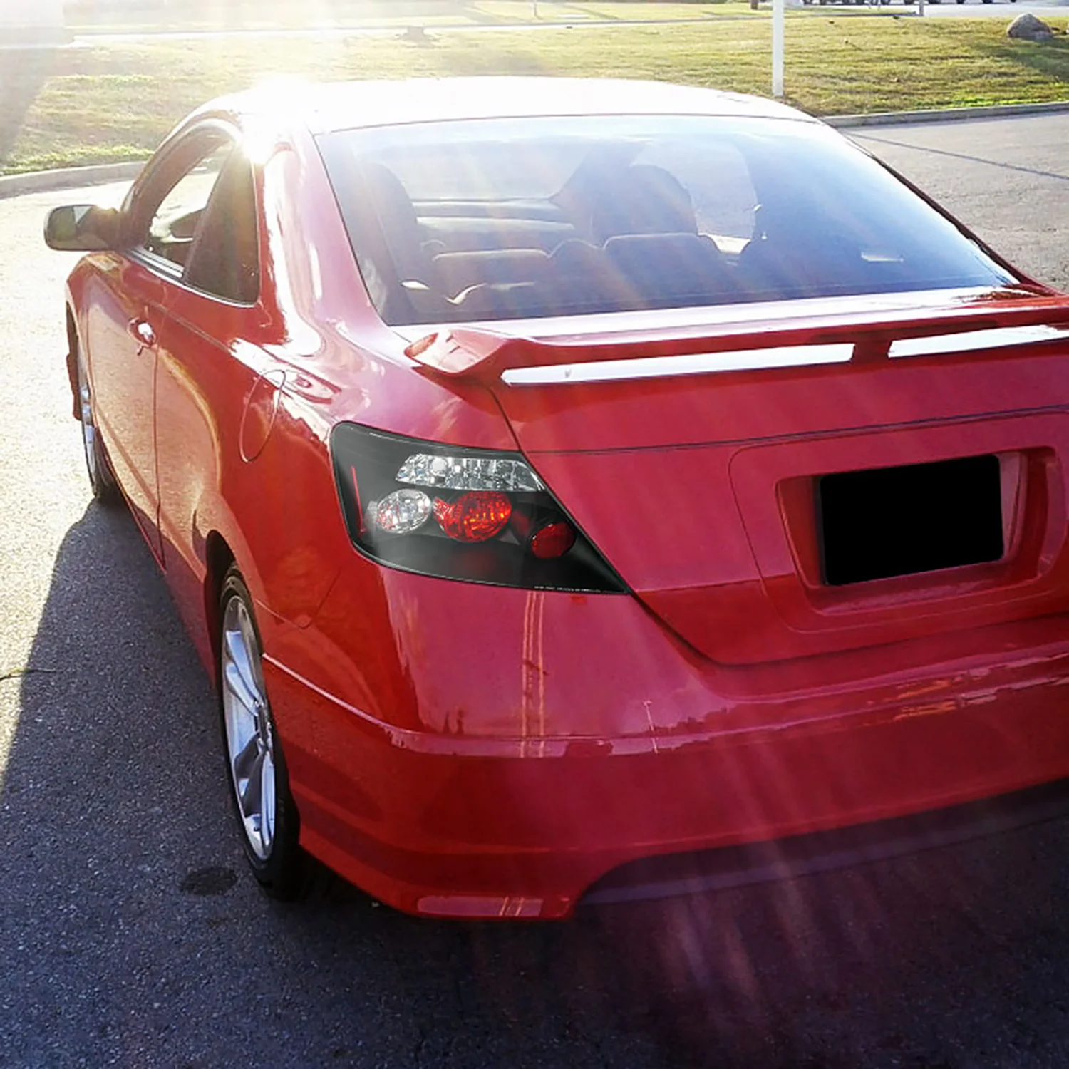 2006-2011 Honda Civic Coupe Tail Lights Matte Black Housing/Clear Lens - Image 10