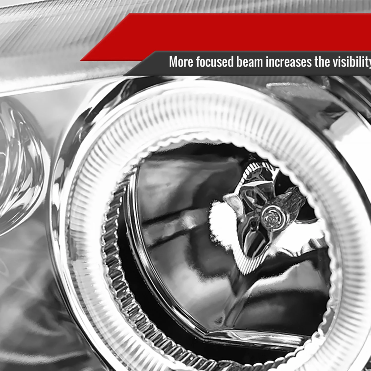 2006-2011 Honda Civic Sedan Dual Halo Projector Headlights Chrome/Clear Lens - Image 3
