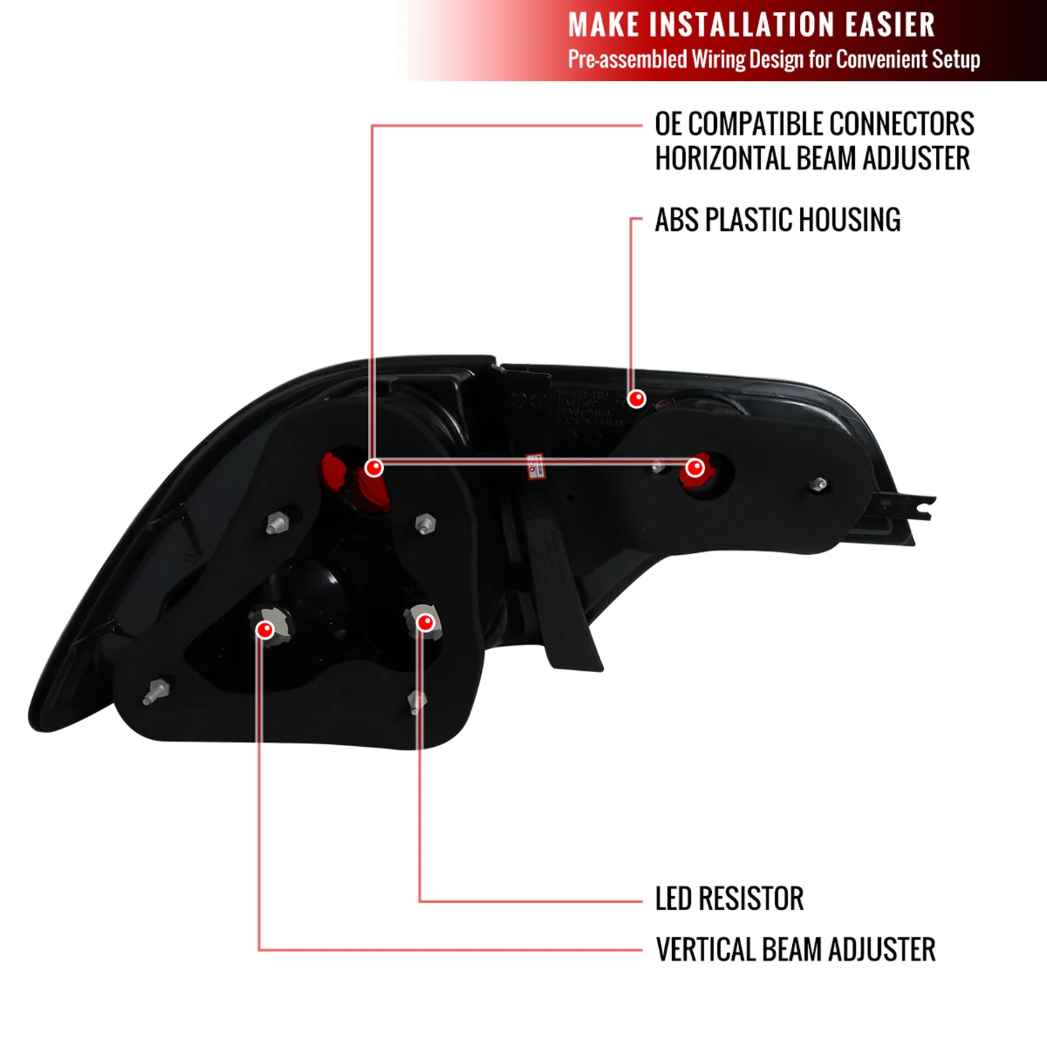 2006-2011 Honda Civic Sedan Tail Lights Glossy Black Housing/Smoke Lens - Image 8
