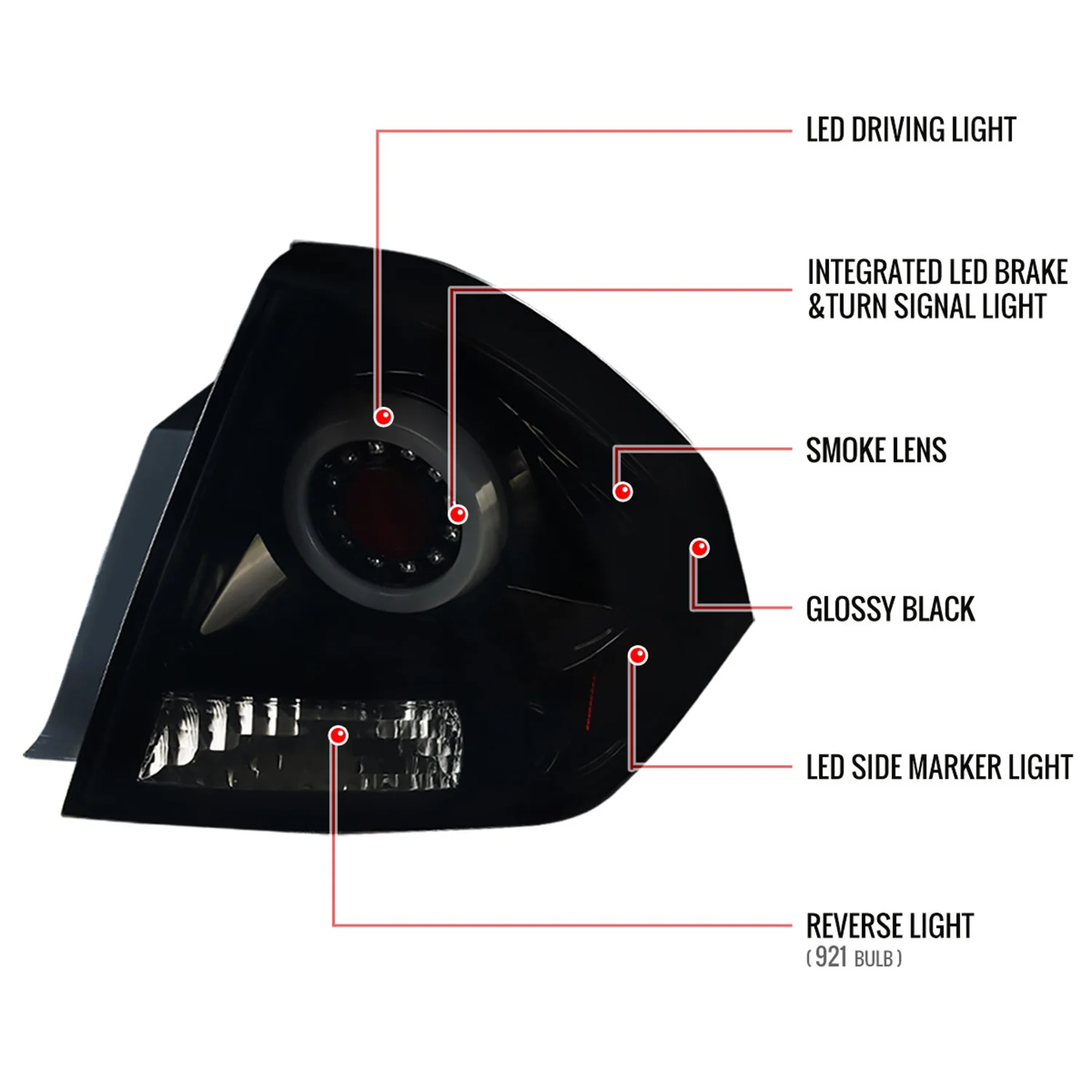 2006-2013 Chevy Impala/14-2016 Impala Limited LED Tail Lights Glossy Black/Smoke - Image 9
