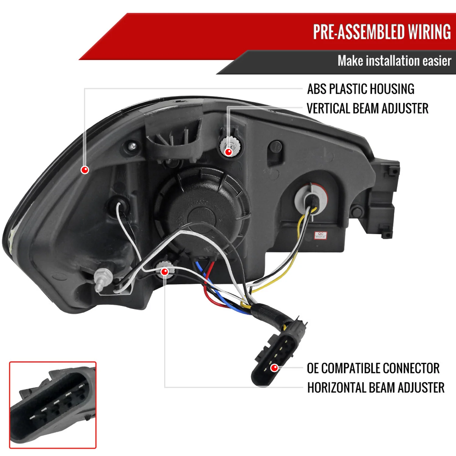 2006-2013 Chevy Impala /Impala Limited /Monte Carlo LED Bar Headlights Black - Image 7