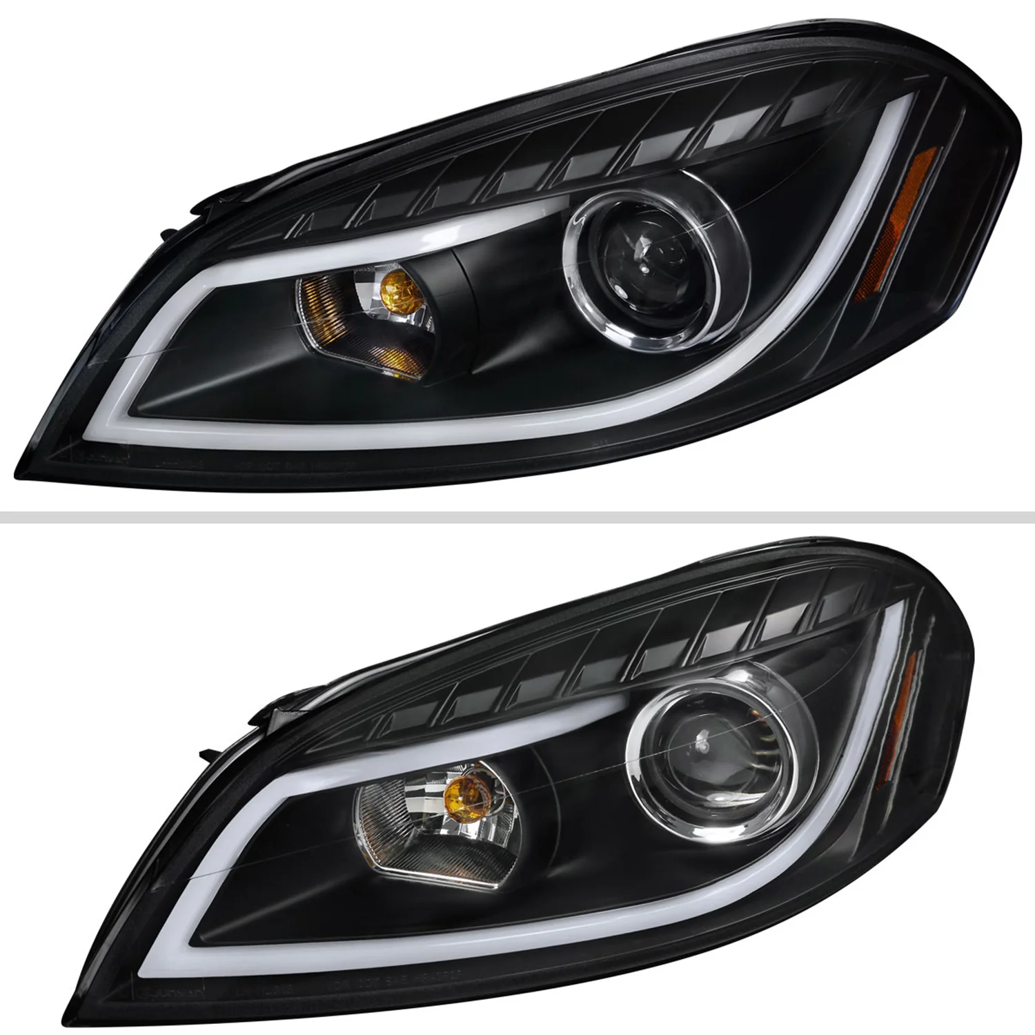 2006-2013 Chevy Impala / Impala Limited /Monte Carlo LED Bar Headlights Black - Image 2