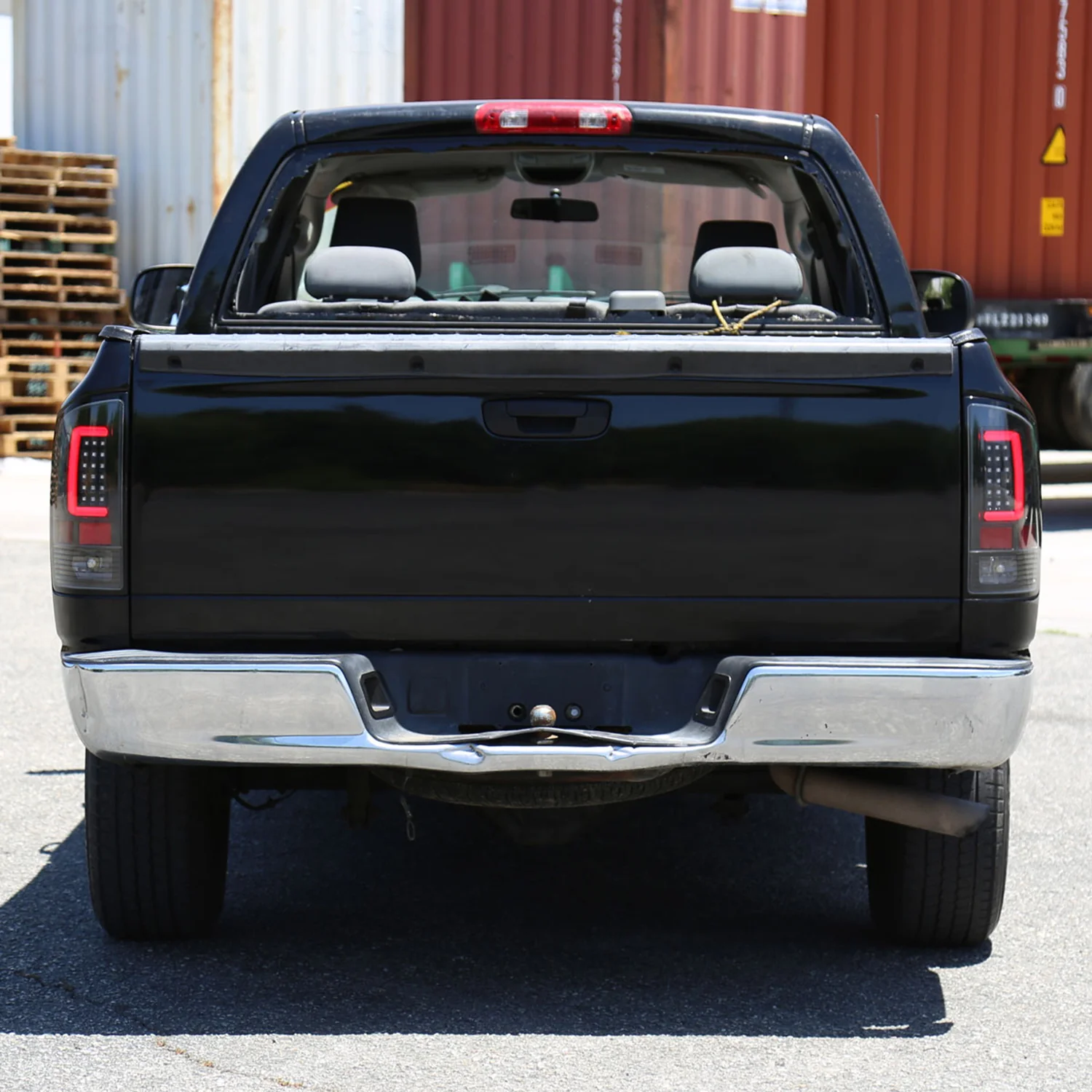 2007-2009 Dodge RAM 1500/2500/3500 Red C-Bar LED Tail Lights Jet Black/Clear - Image 10