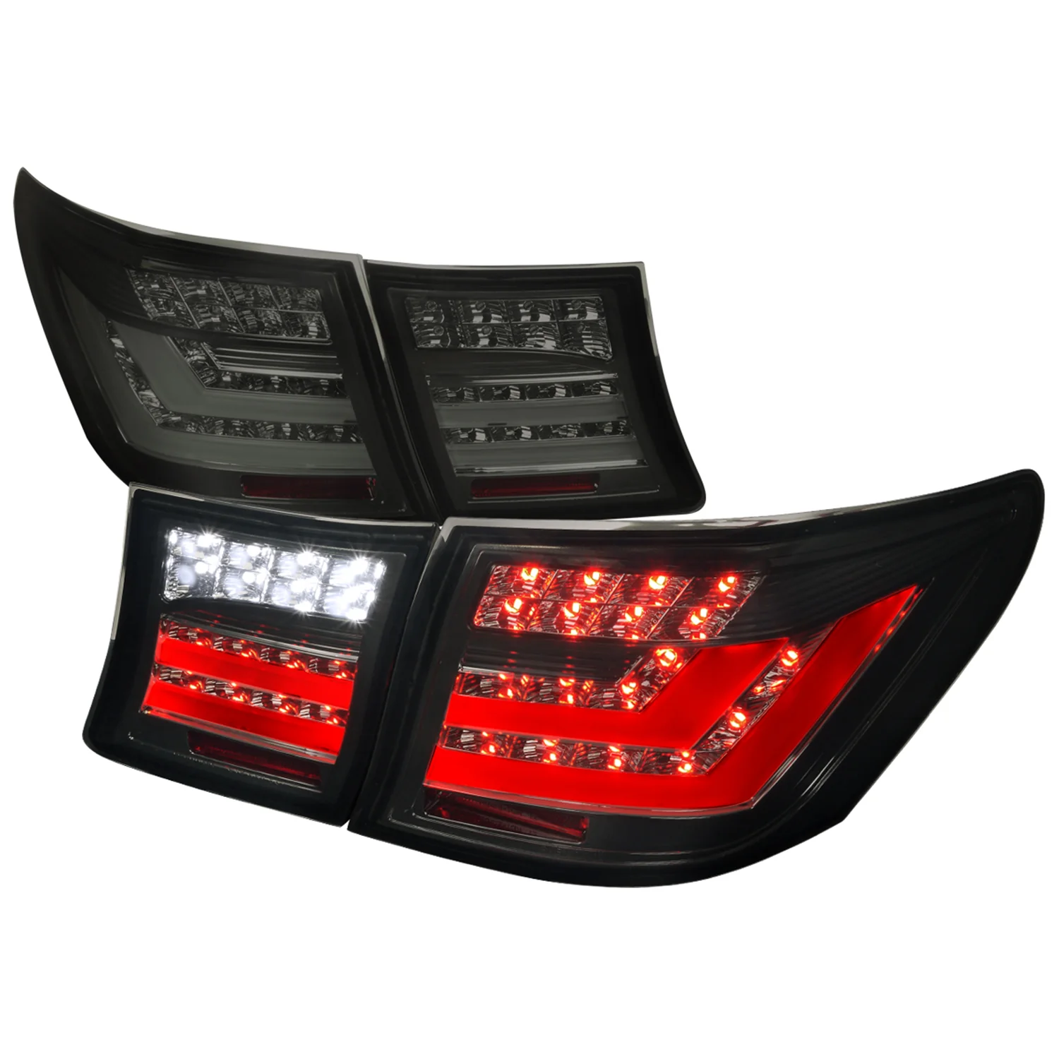 2007-2009 Lexus LS460 LED Tail Lights + Trunk Lights Chrome/Smoke Lens