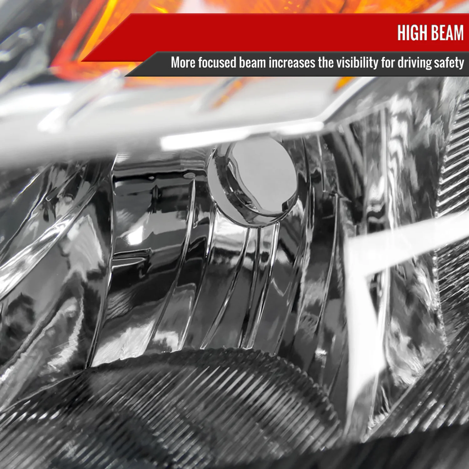 2007-2009 Nissan Altima Sedan Crystal Headlights Amber Reflector Matt Black - Image 4