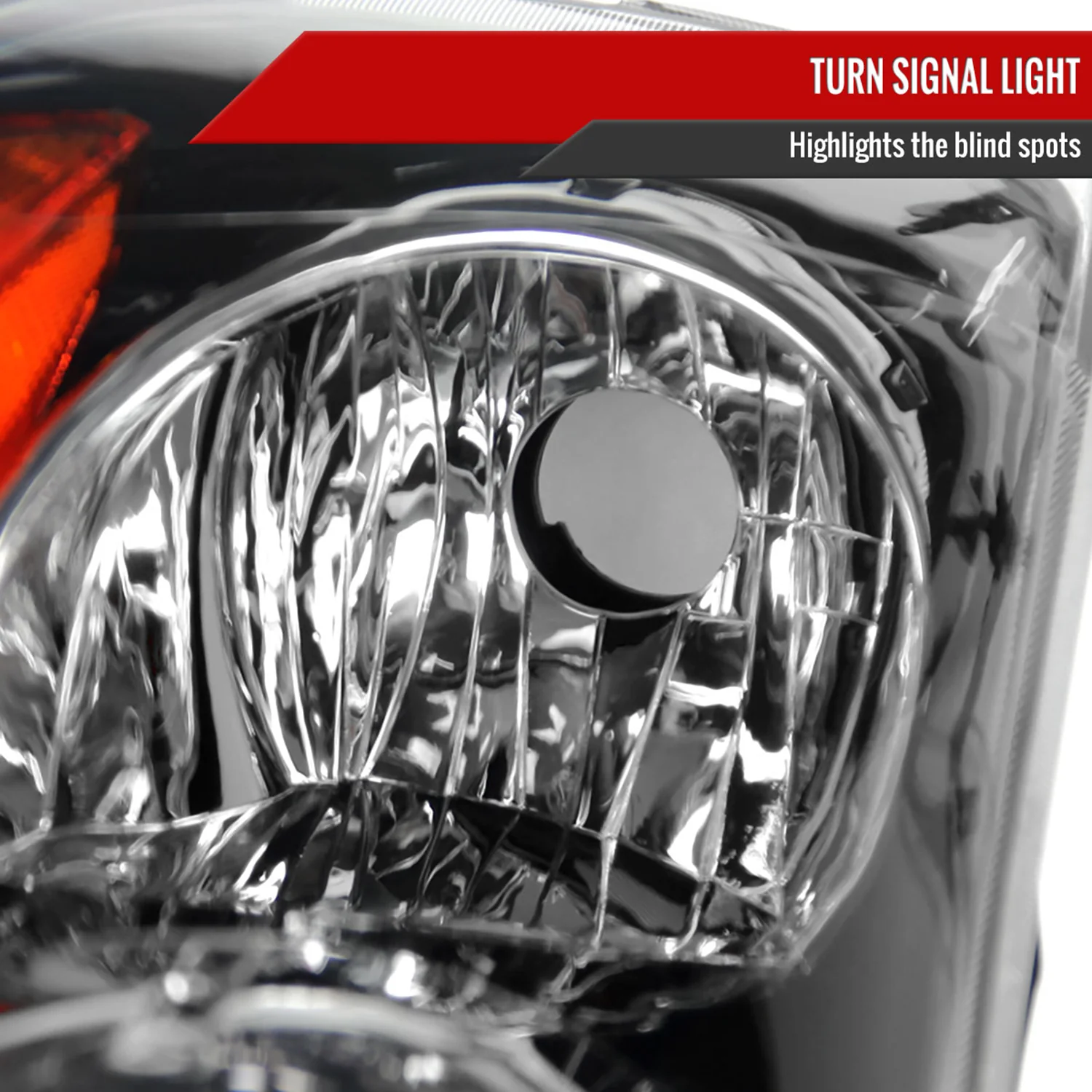 2007-2009 Nissan Altima Sedan Crystal Headlights Amber Reflector Matt Black - Image 5