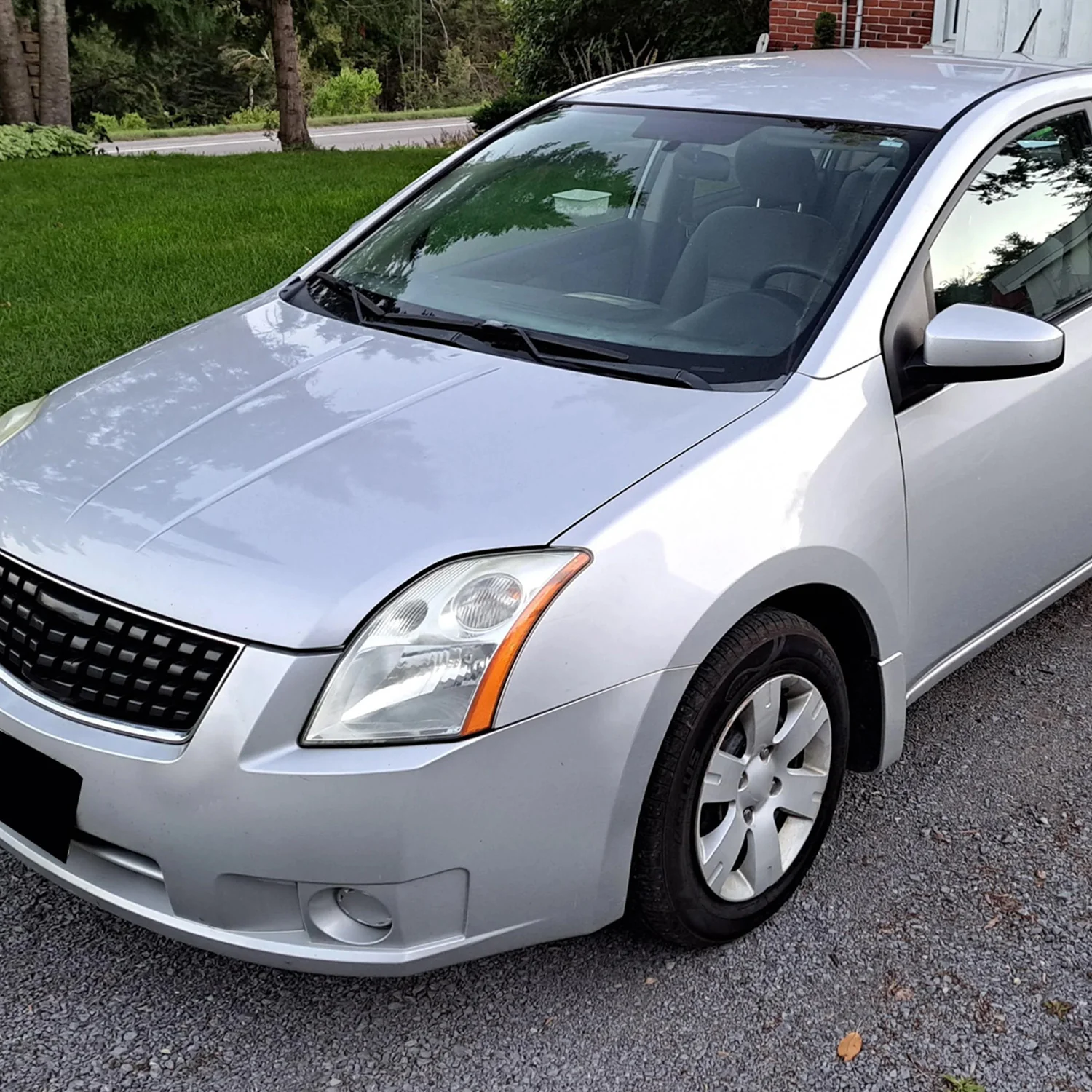 2007-2009 Nissan Sentra Factory Headlights w/Amber Reflector Chrome/Clear - Image 9