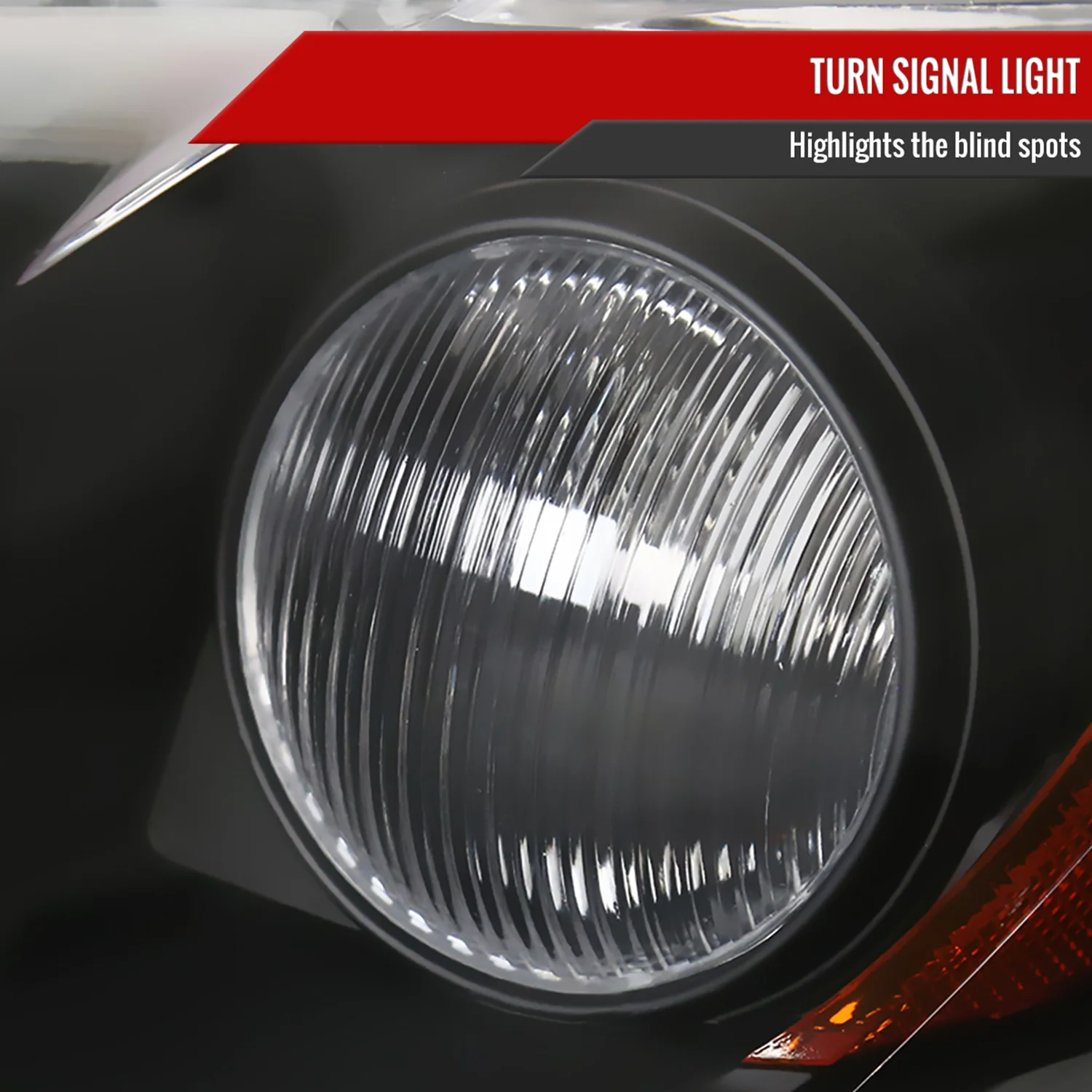 2007-2009 Toyota Camry Projector Headlights Amber Reflectors Matt Black/Clear - Image 5