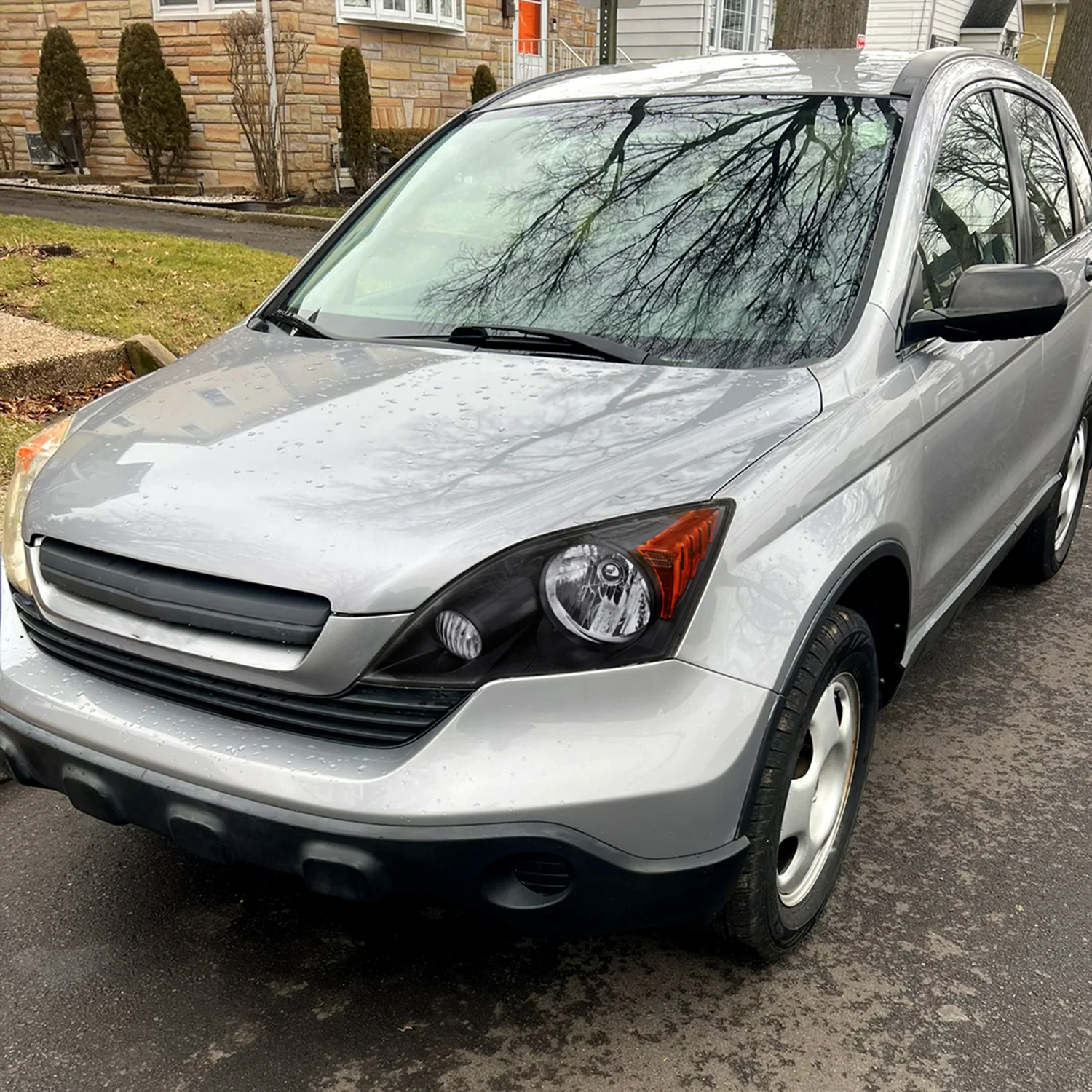 2007-2011 Honda CR-V Factory Style Headlights Matte Black Housing/Clear Lens - Image 9