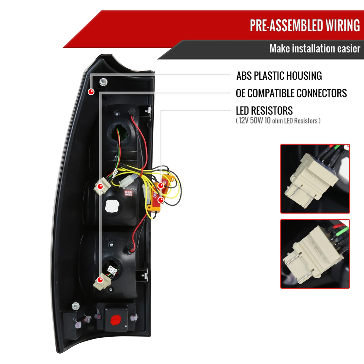 2007-2012 Chevy Avalanche LED Tail Lights Glossy Black Housing/Smoke Lens - Image 7