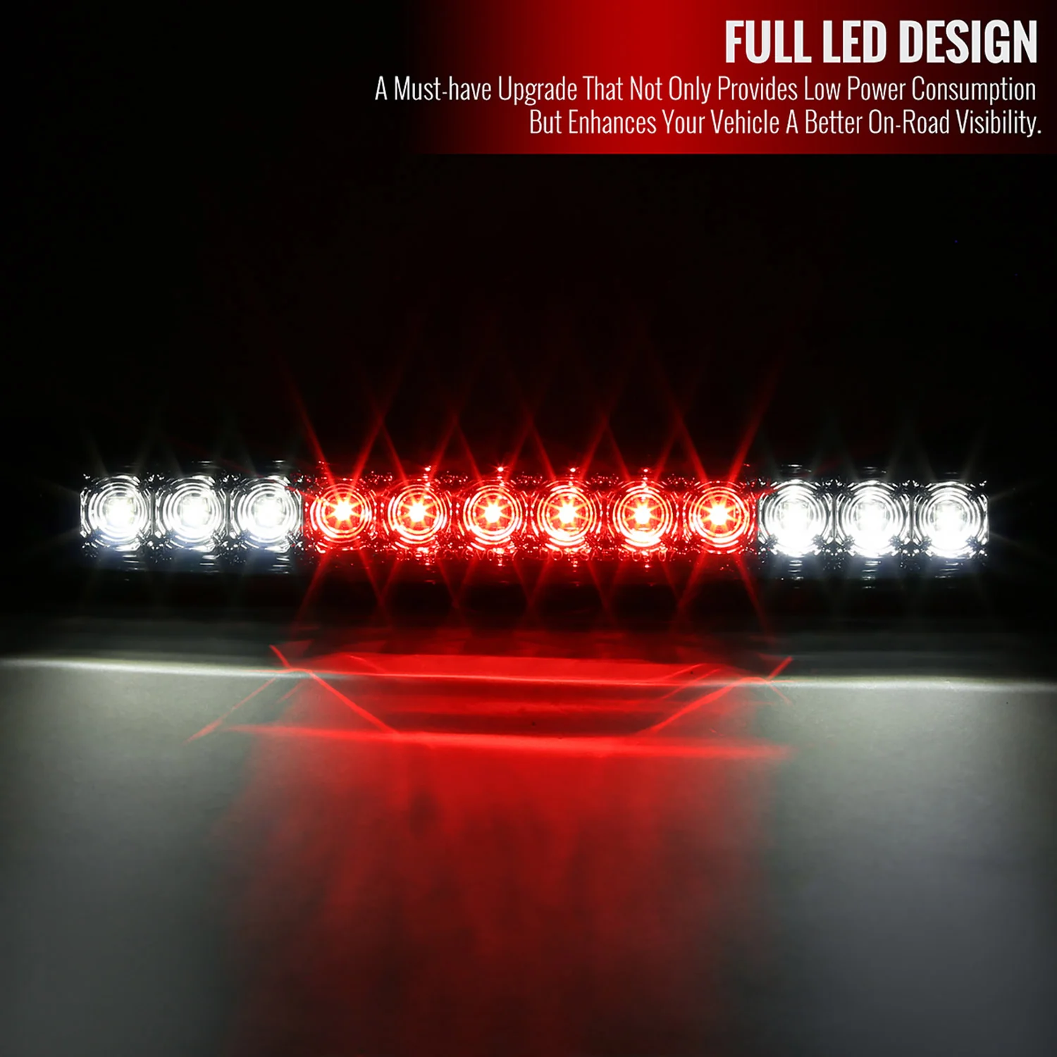 2007-2012 Chevy Silverado/ GMC Sierra LED 3rd Brake Light Chrome/Clear Lens - Image 2
